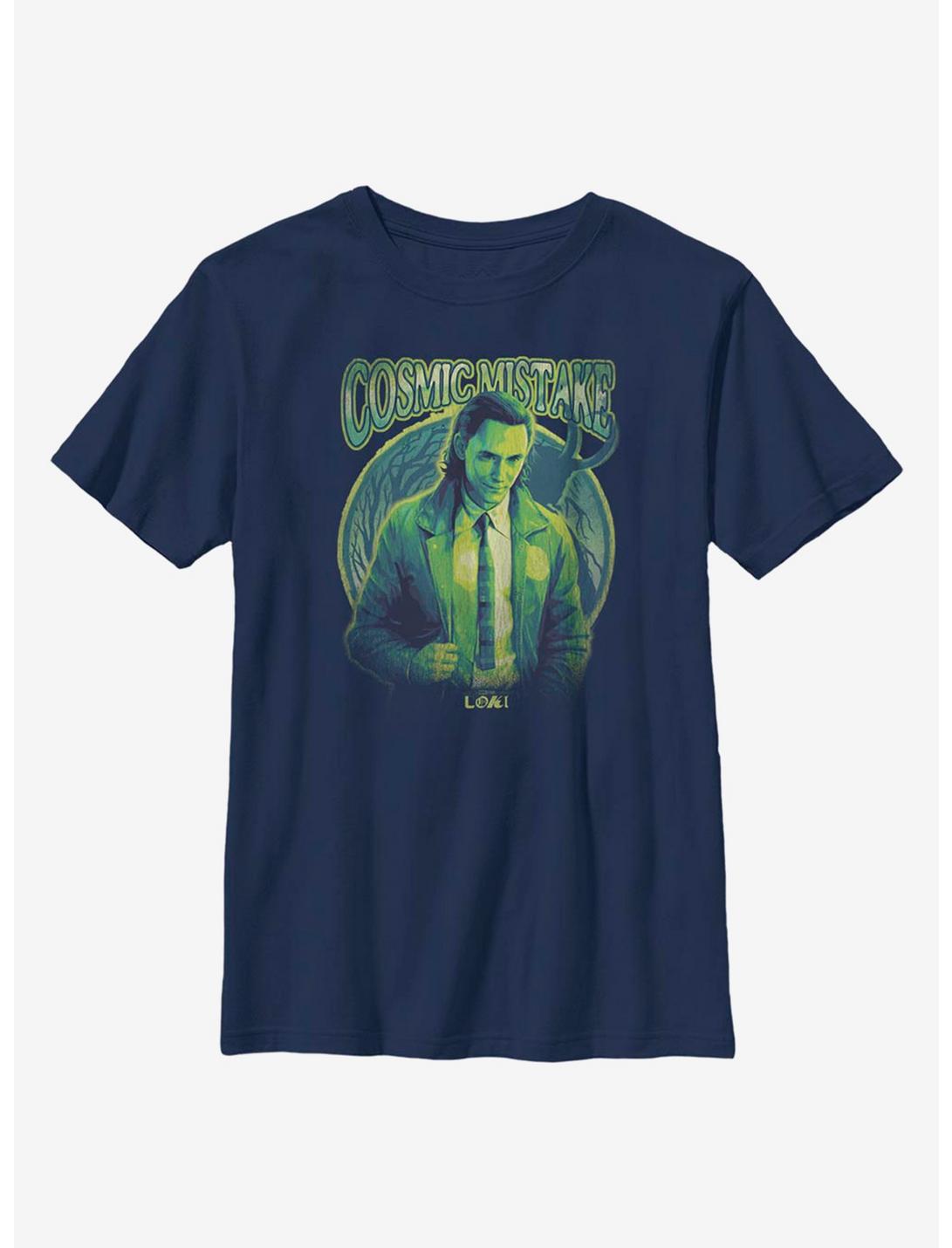 Marvel Loki Cosmic Mistake Wrong Youth T-Shirt, NAVY, hi-res
