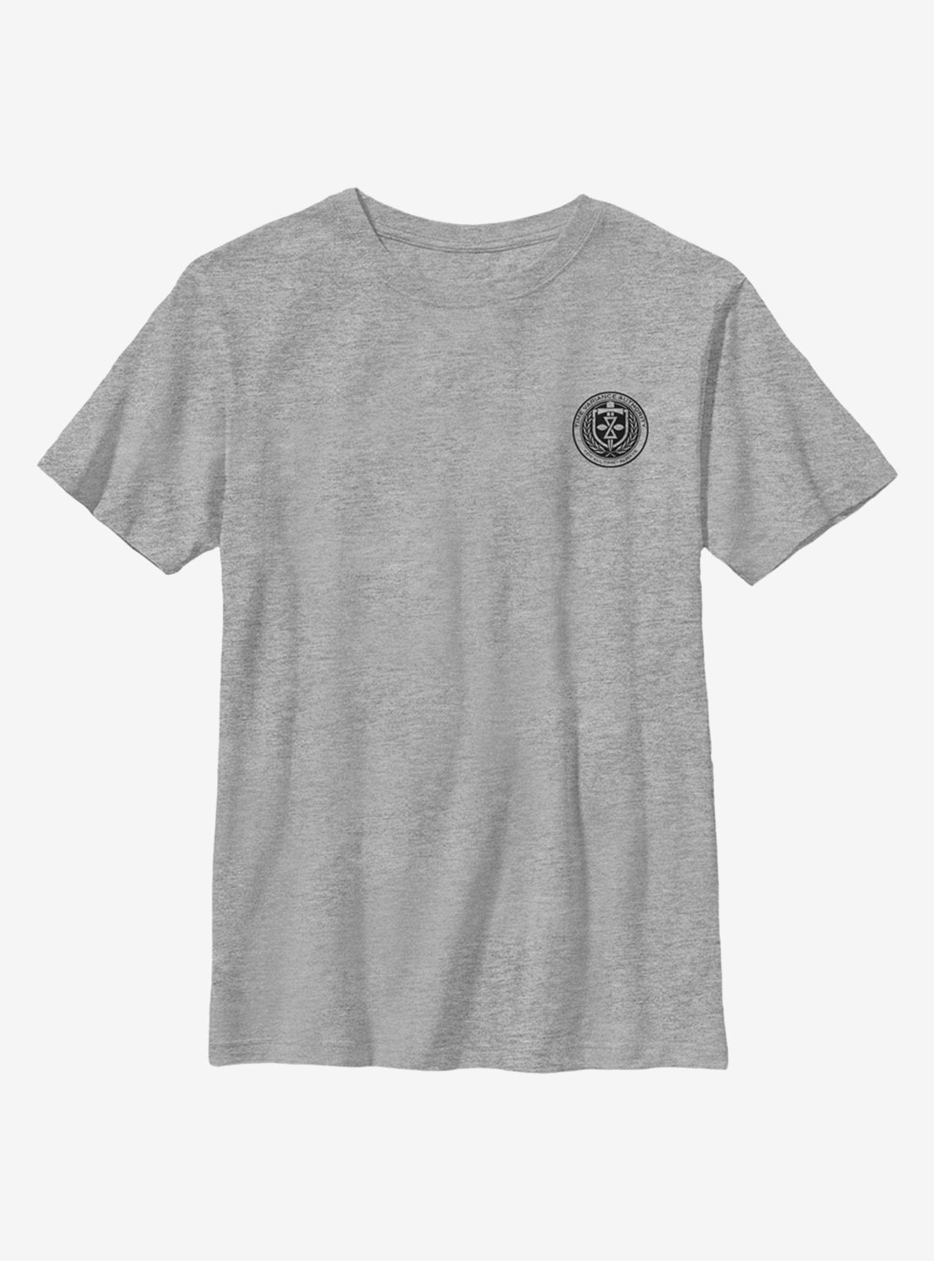 Marvel Loki Time Variance Authority Faux Pocket Crest Youth T-Shirt, ATH HTR, hi-res