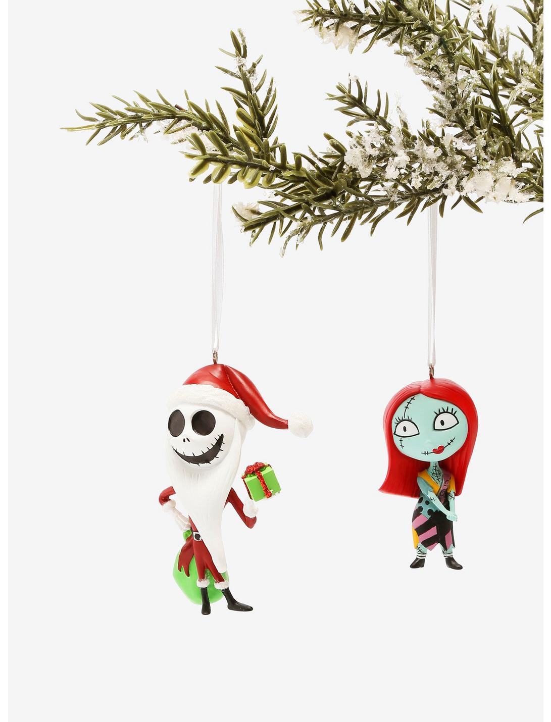 Disney The Nightmare Before Christmas Jack Skellington as Santa & Sally Ornament Set, , hi-res