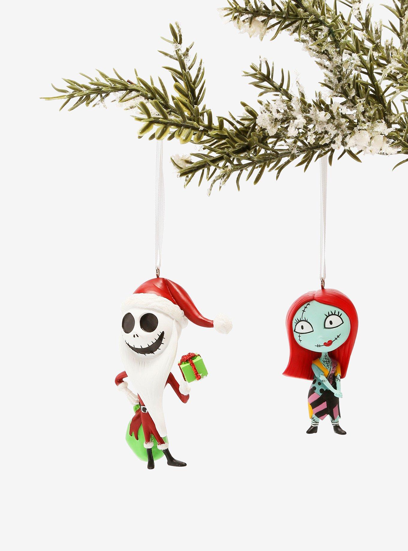 Disney The Nightmare Before Christmas Jack Skellington as Santa & Sally Ornament Set, , hi-res