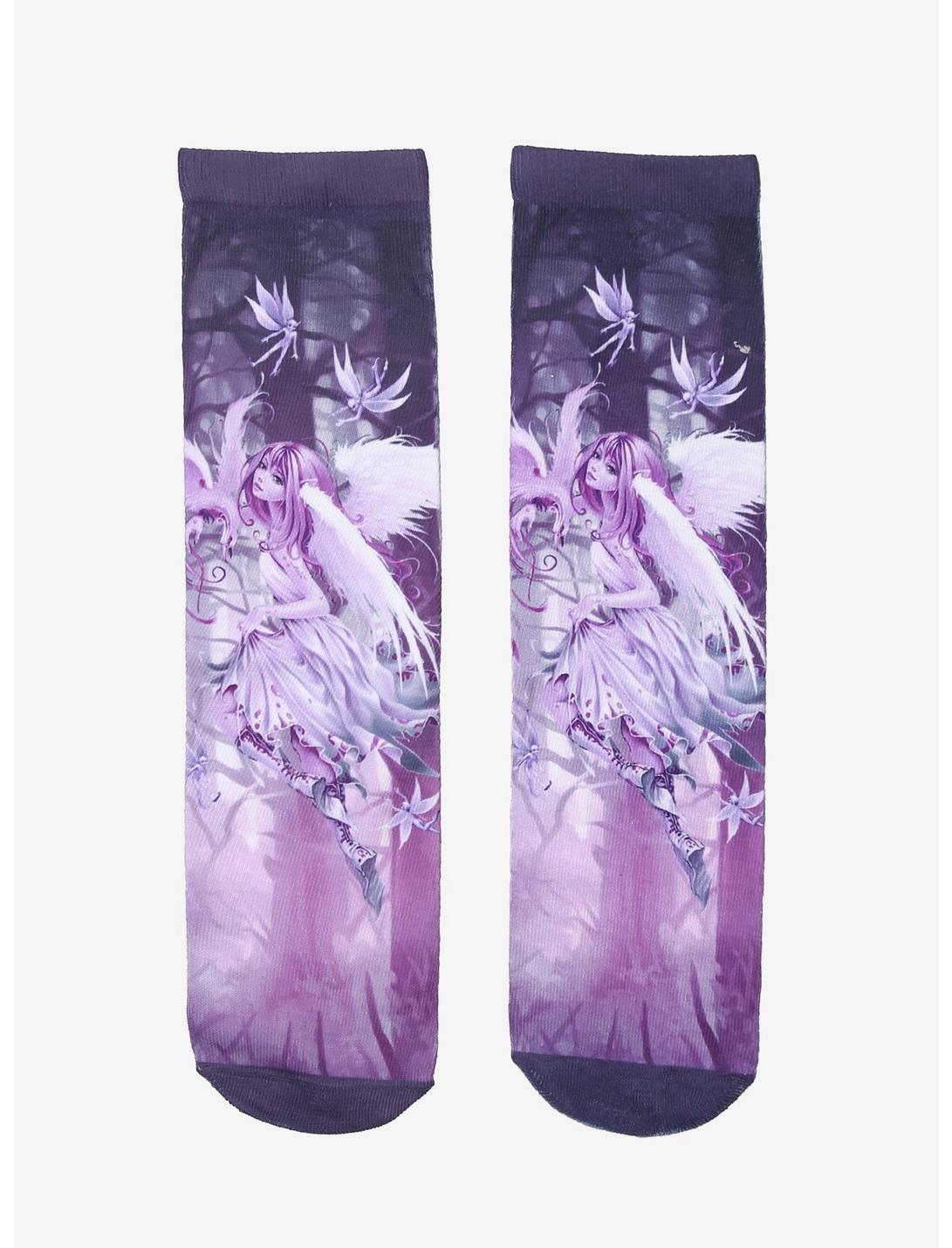 Fairies By Trick Lavender Forest Fairy Crew Socks, , hi-res