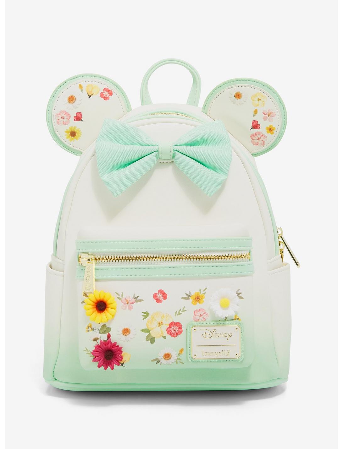 Loungefly Disney Minnie Mouse Pressed Flower Bow Mini Backpack - BoxLunch Exclusive, , hi-res