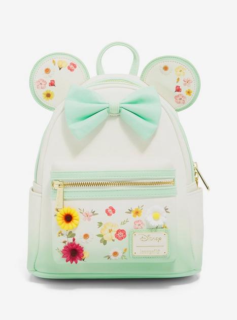 Disney Parks Loungefly Minnie Mouse Mint Green Sequin Spring Mini Backpack  NEW