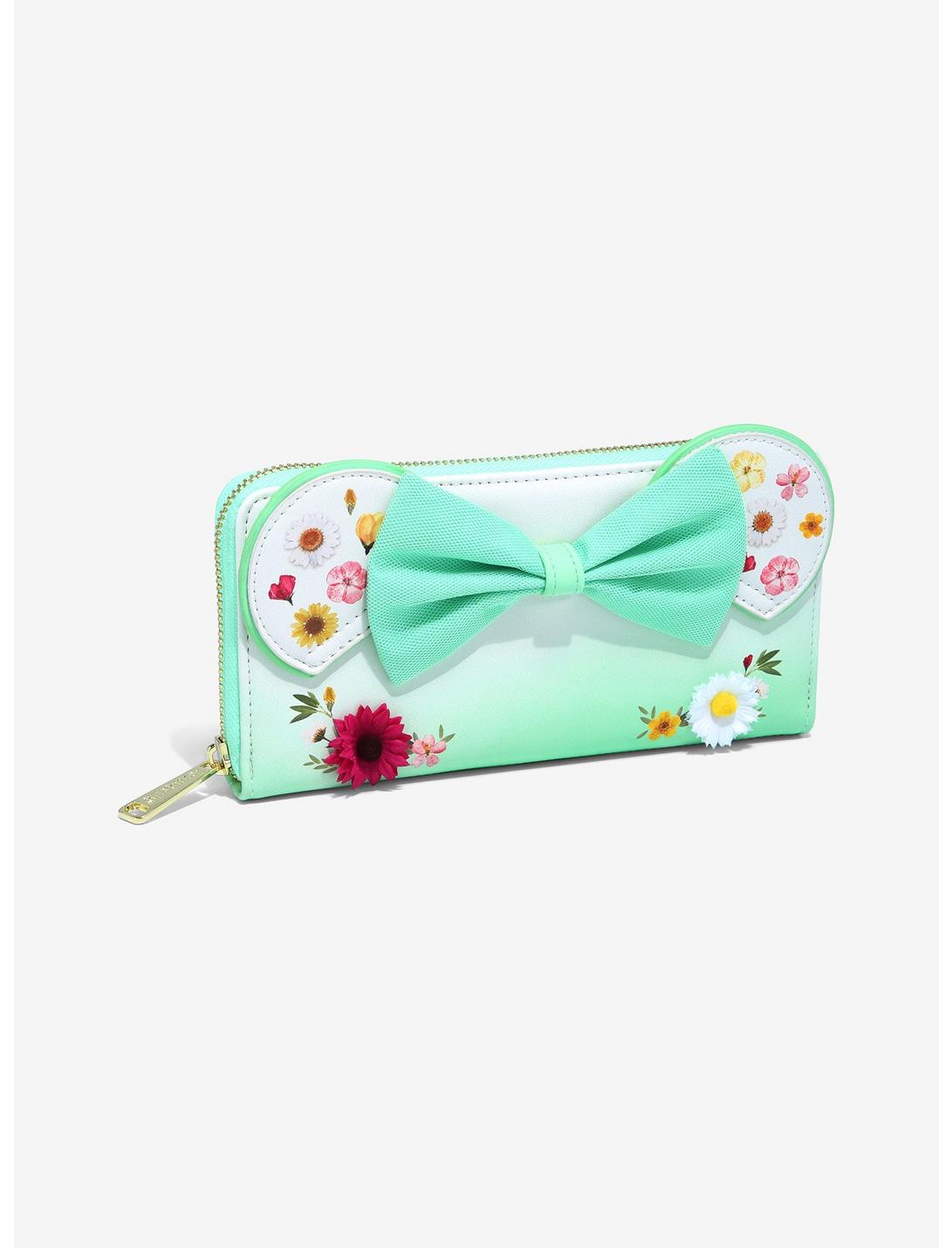 Loungefly Disney Minnie Mouse Pressed Flower Bow Wallet - BoxLunch Exclusive, , hi-res
