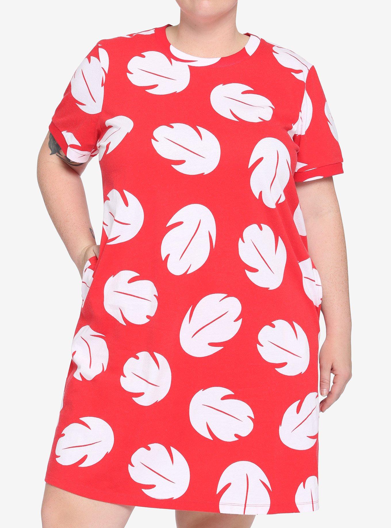 Disney Lilo & Disney Lilo T-Shirt Dress Plus Size, RED, hi-res