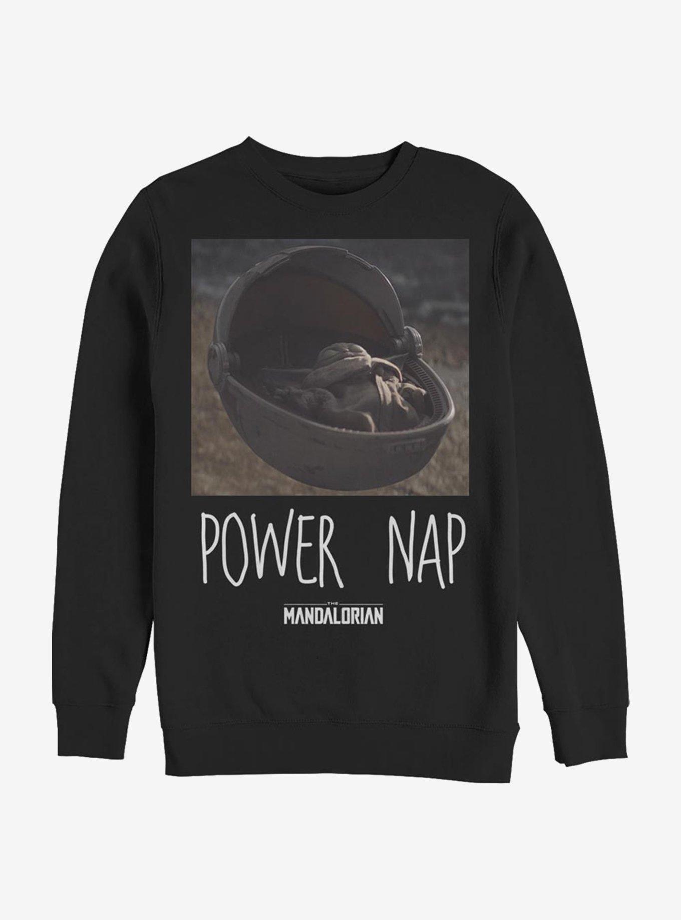 Star Wars The Mandalorian The Child Power Nap Crew Sweatshirt, BLACK, hi-res