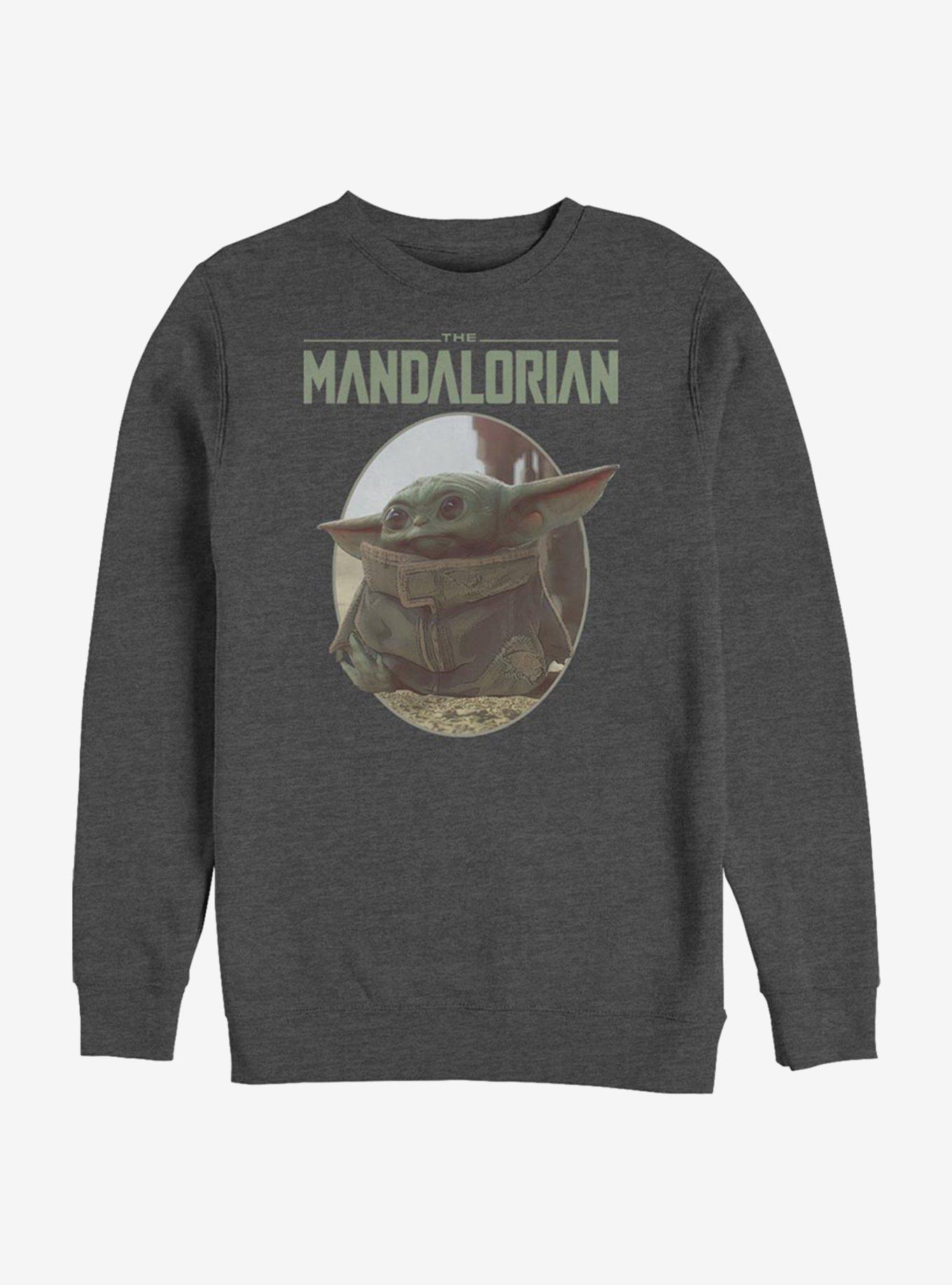Star Wars The Mandalorian The Child The Look Crew Sweatshirt, CHAR HTR, hi-res