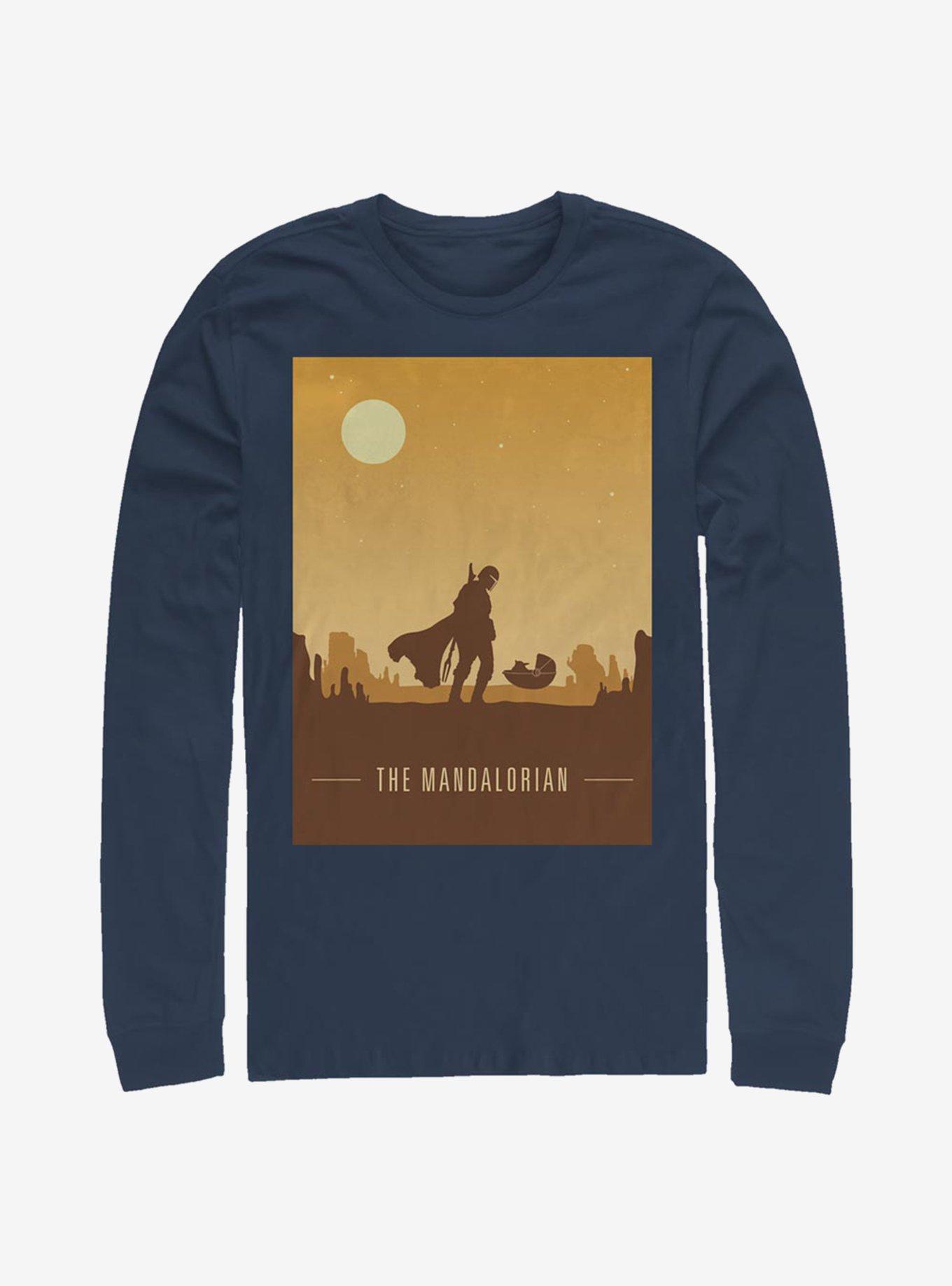 Star Wars The Mandalorian Mando And Child Poster Long-Sleeve T-Shirt