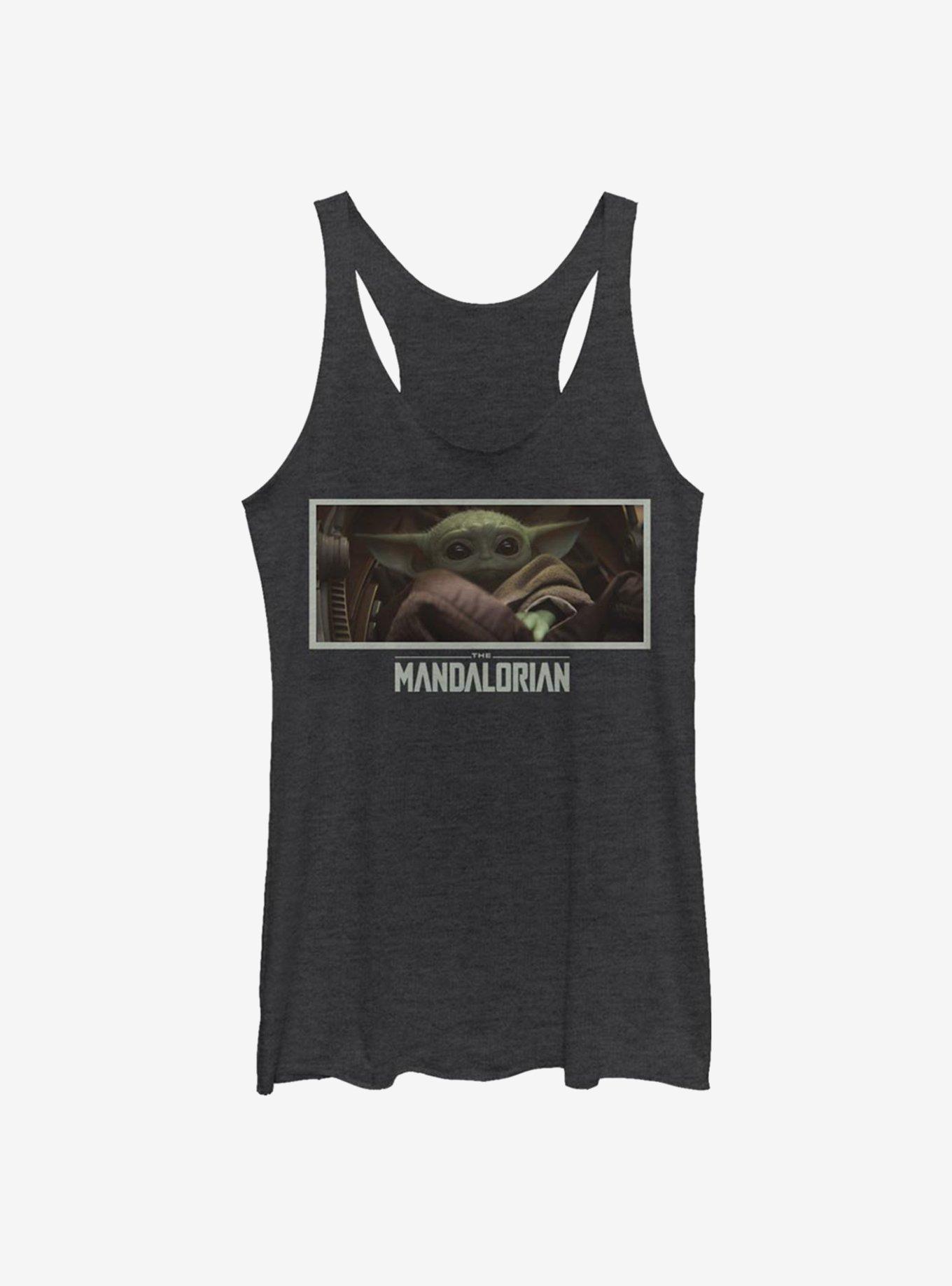 Star Wars The Mandalorian The Child The Stare Girls Tank Top, BLK HTR, hi-res