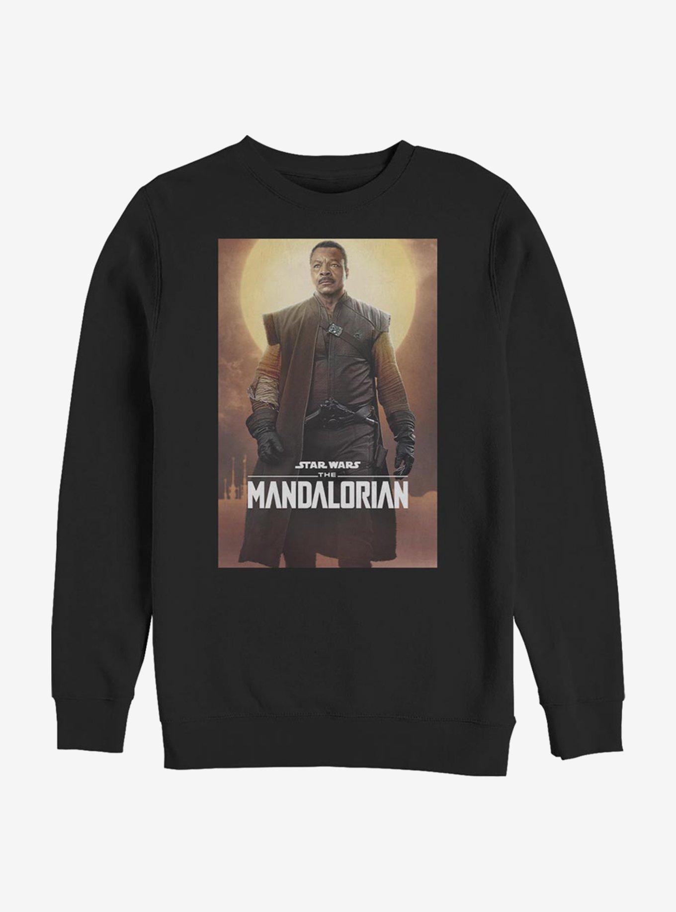 Star Wars The Mandalorian Hero Poster Crew Sweatshirt, BLACK, hi-res