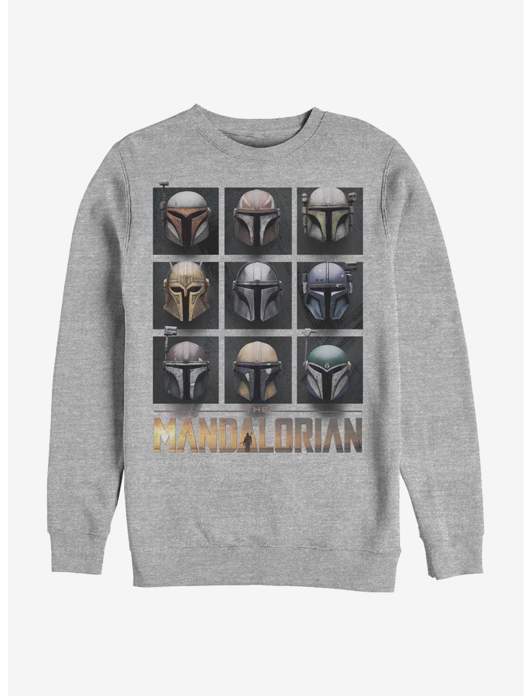 Star Wars The Mandalorian Mando Helmet Boxup Crew Sweatshirt, ATH HTR, hi-res