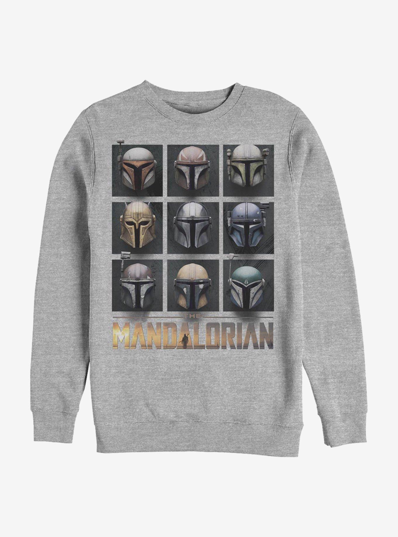 Star Wars The Mandalorian Mando Helmet Boxup Crew Sweatshirt, ATH HTR, hi-res