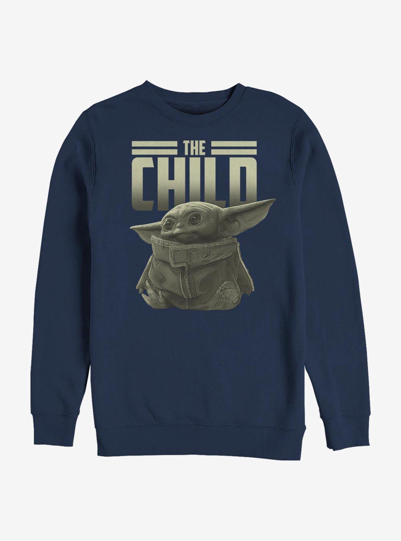 Star Wars The Mandalorian The Child Title Crew Sweatshirt, NAVY, hi-res