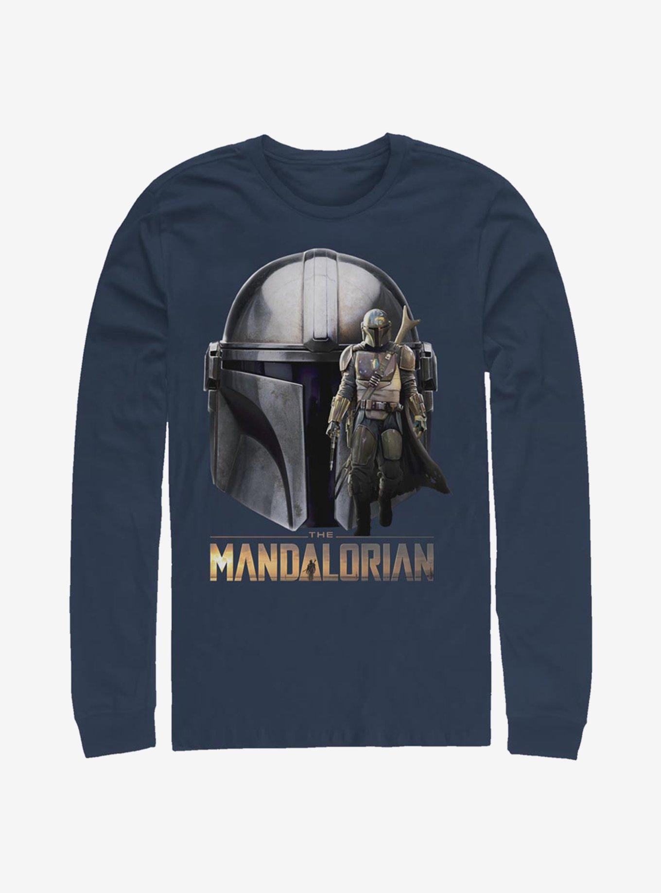 Star Wars The Mandalorian Mando Helmet Long-Sleeve T-Shirt, NAVY, hi-res