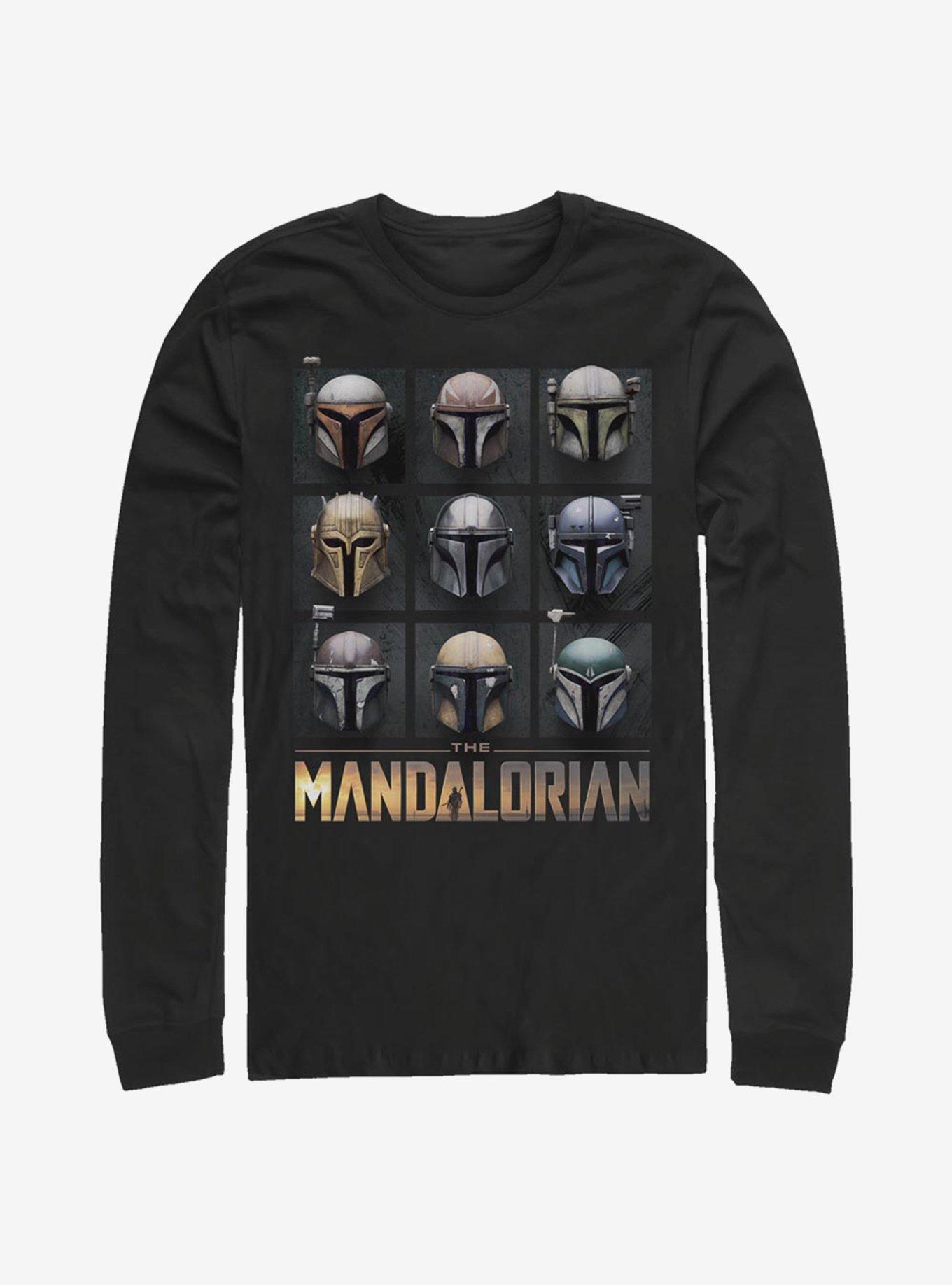 Star Wars The Mandalorian Mando Helmet Boxup Long-Sleeve T-Shirt, BLACK, hi-res