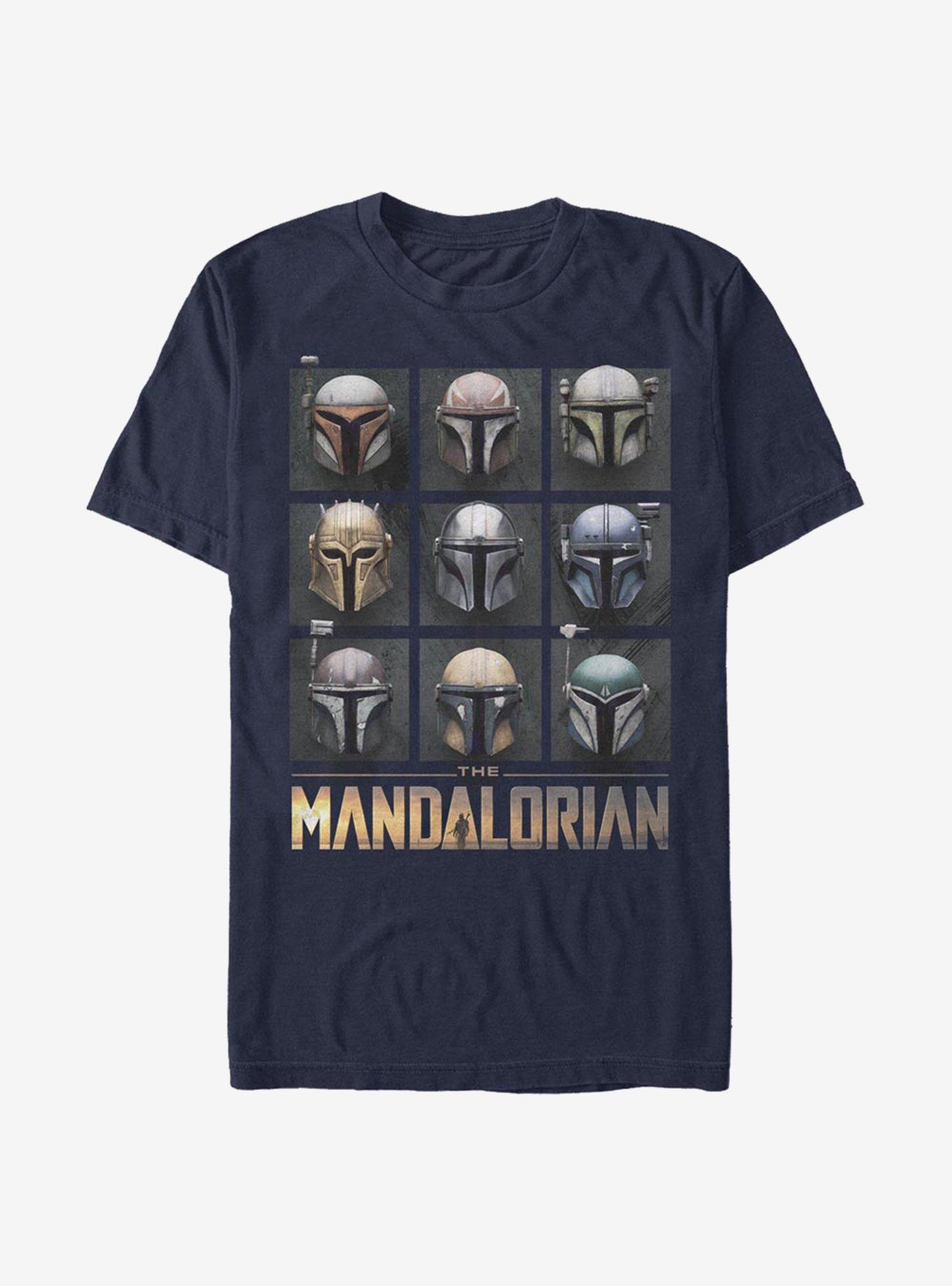 Star Wars The Mandalorian Mando Helmet Boxup T-Shirt, NAVY, hi-res