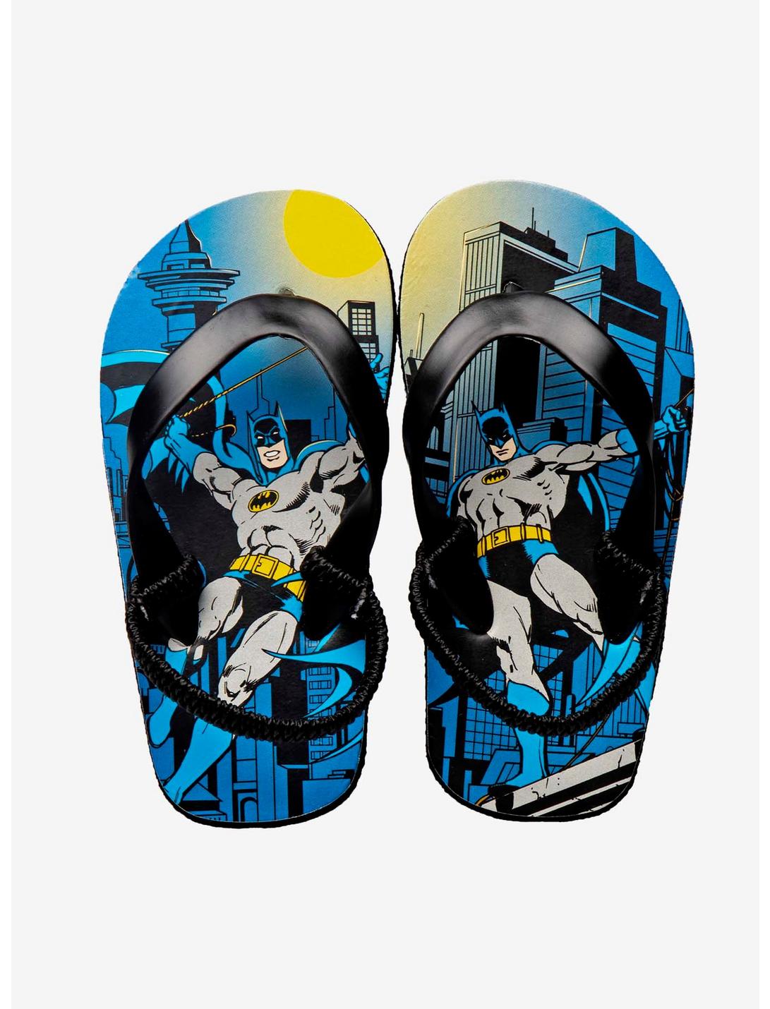 DC Comics Batman Boys Back Strap Flip Flops, BLUE, hi-res
