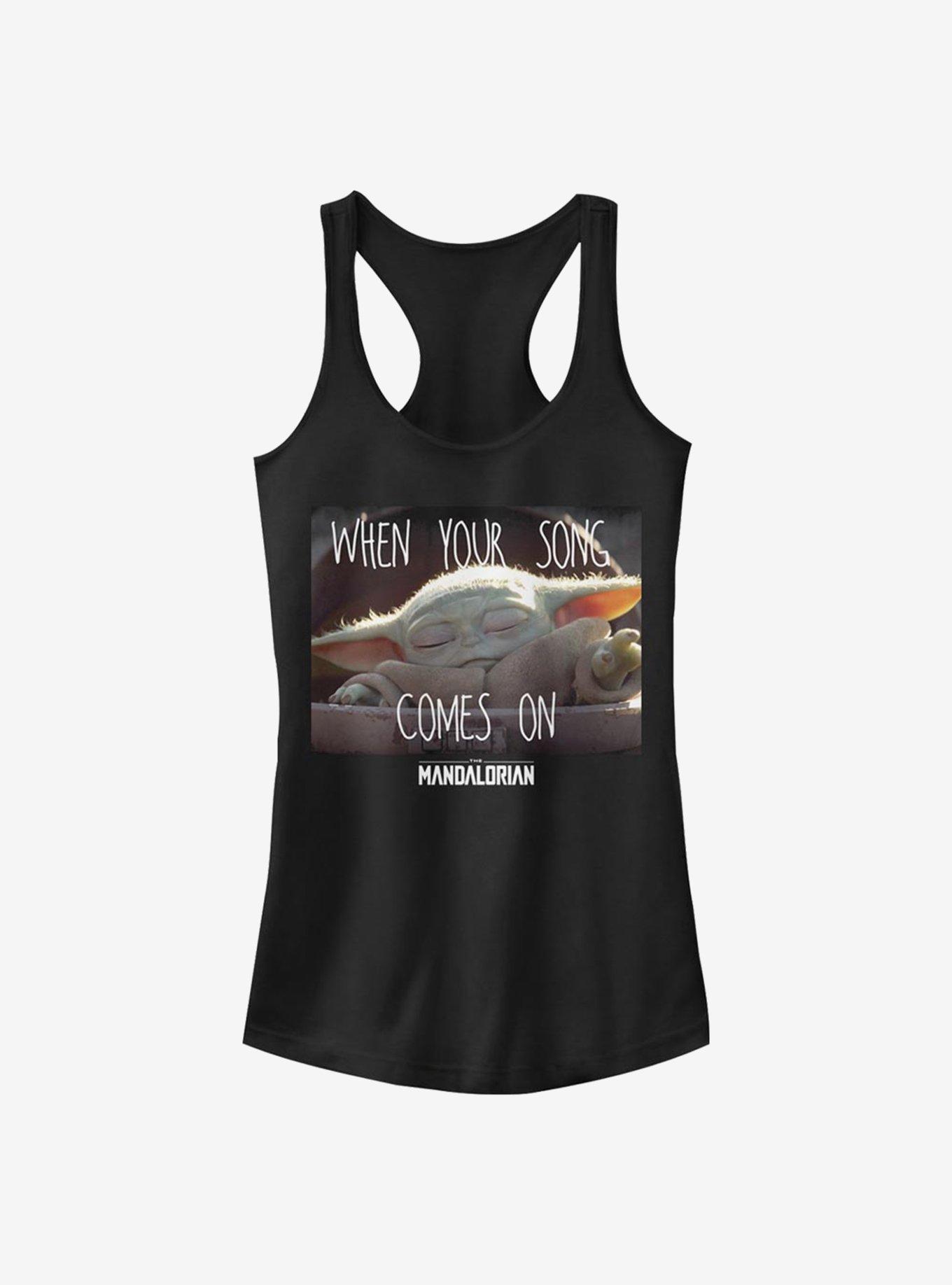 Star Wars The Mandalorian The Child Song Meme Girls Tank, BLACK, hi-res