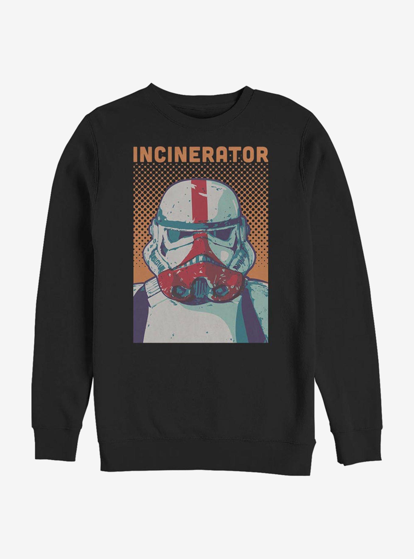 Star Wars The Mandalorian Halftone Incinerator Crew Sweatshirt, BLACK, hi-res