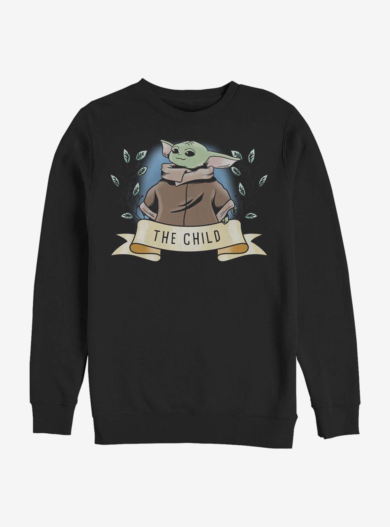 Star Wars The Mandalorian The Child Banner Crew Sweatshirt, BLACK, hi-res
