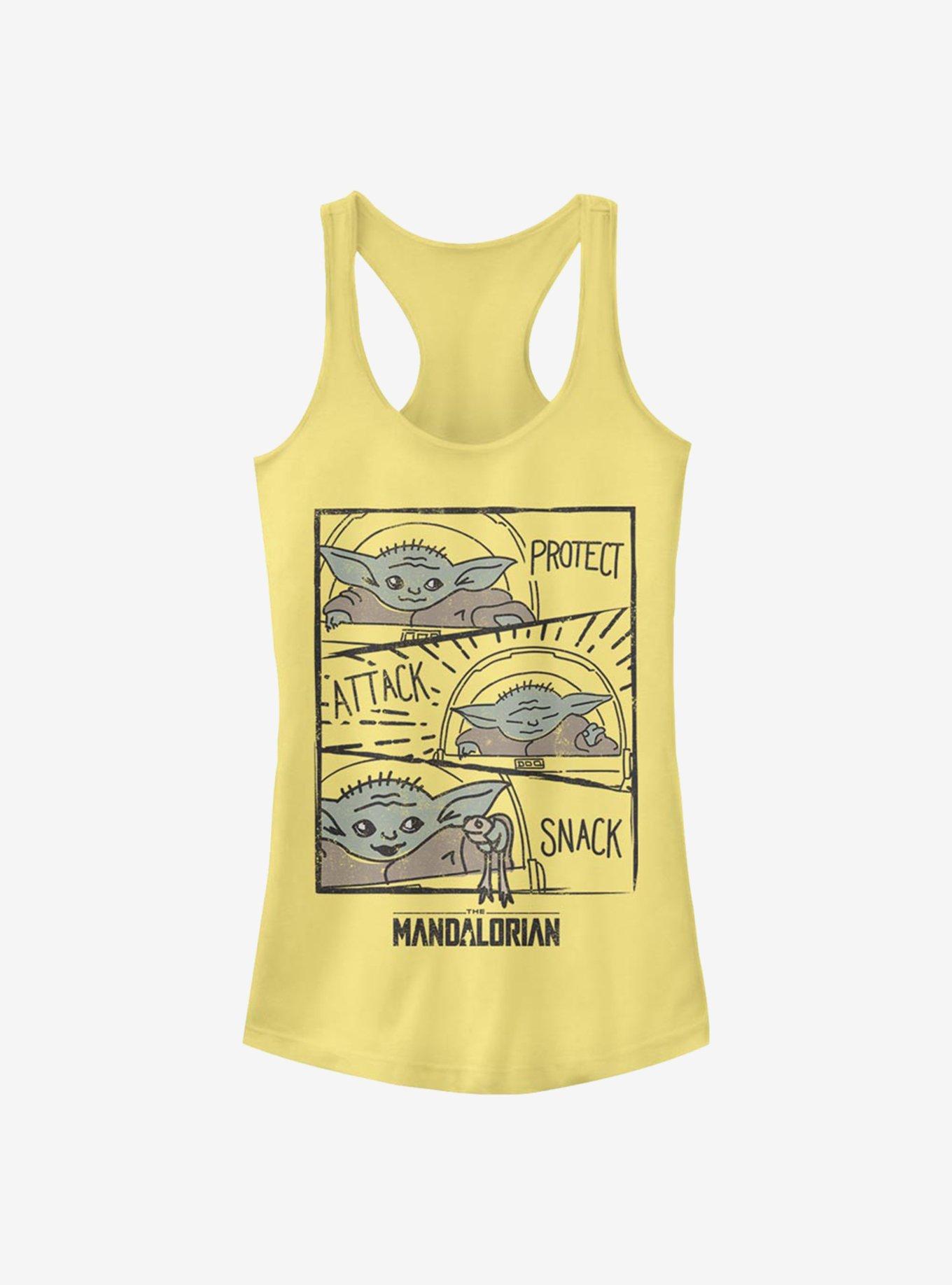 Star Wars The Mandalorian The Child Doodle Panels Girls Tank, BANANA, hi-res