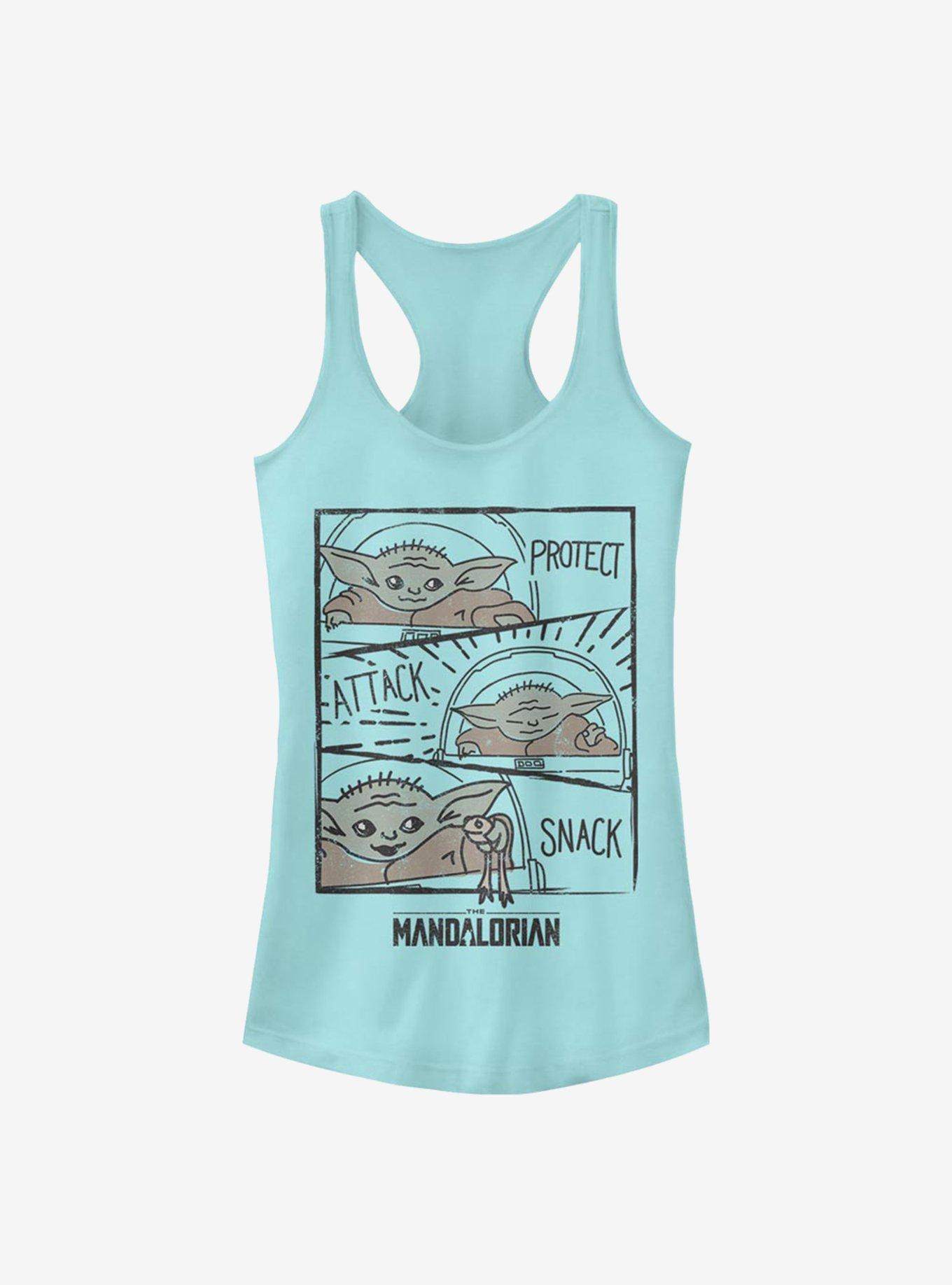 Star Wars The Mandalorian The Child Doodle Panels Girls Tank, CANCUN, hi-res