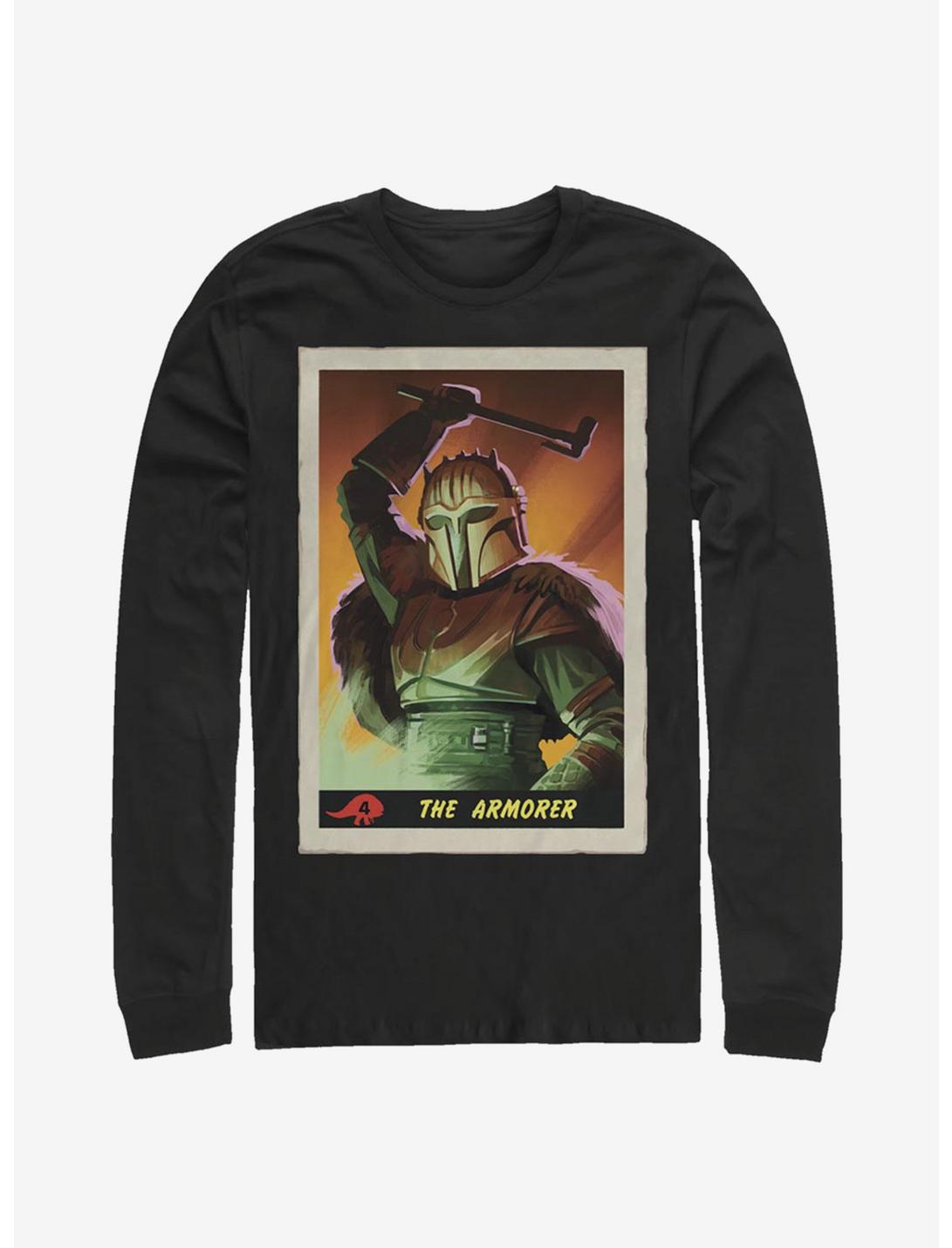 Star Wars The Mandalorian Armorer Card Long-Sleeve T-Shirt, BLACK, hi-res