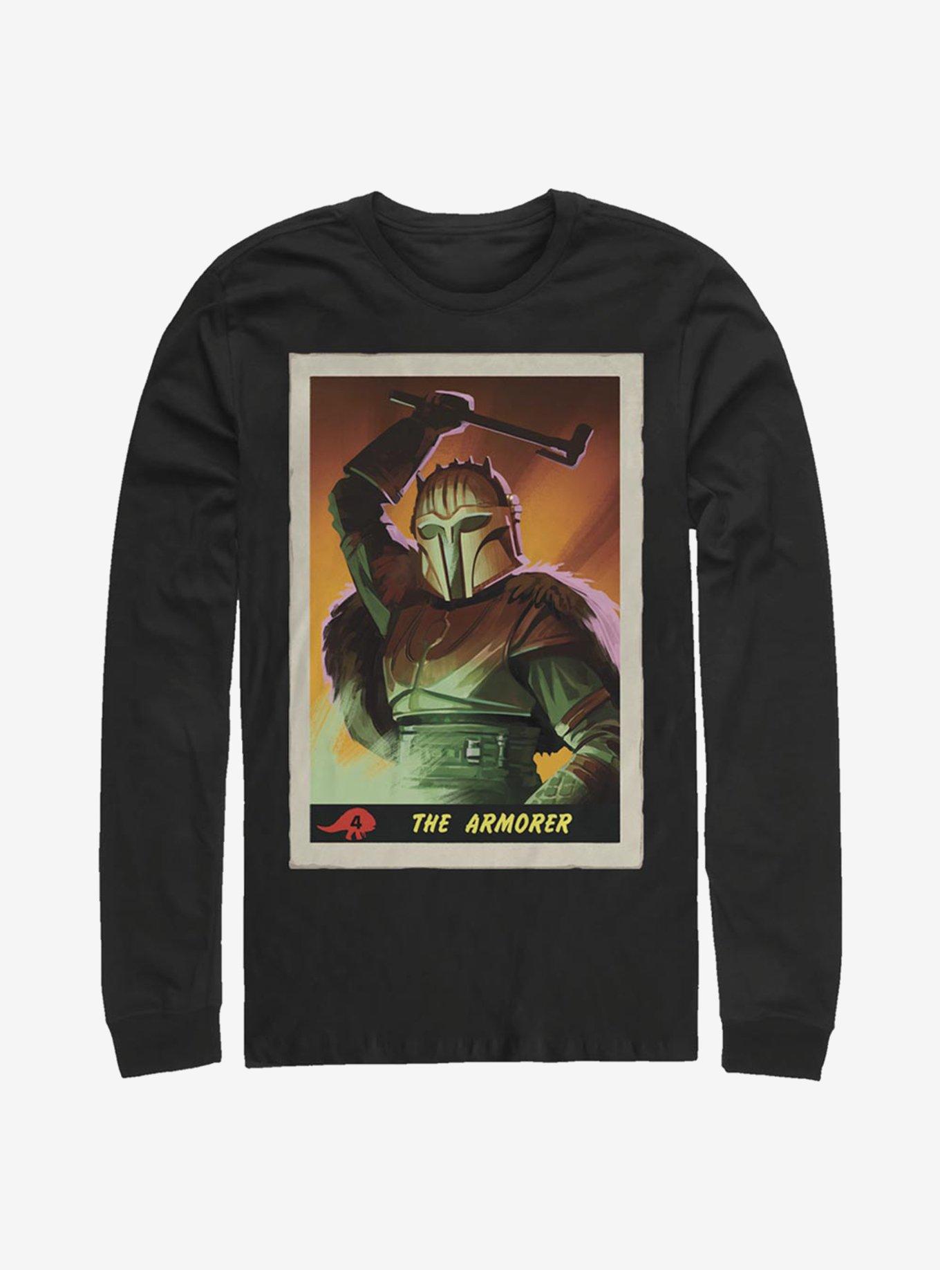 Star Wars The Mandalorian Armorer Card Long-Sleeve T-Shirt, BLACK, hi-res
