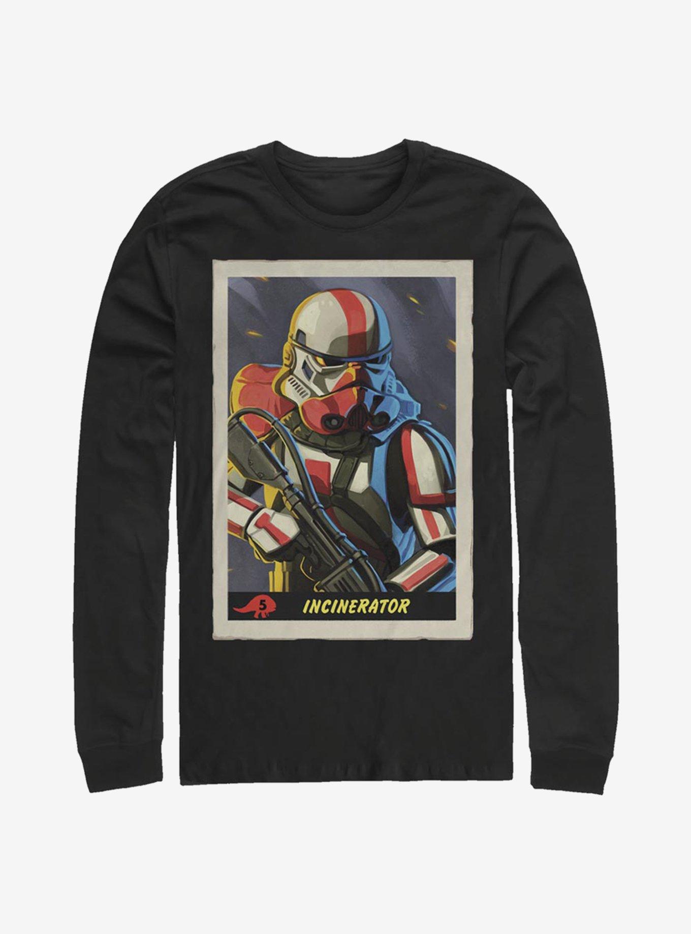 Star Wars The Mandalorian Incinerator Card Long-Sleeve T-Shirt, BLACK, hi-res