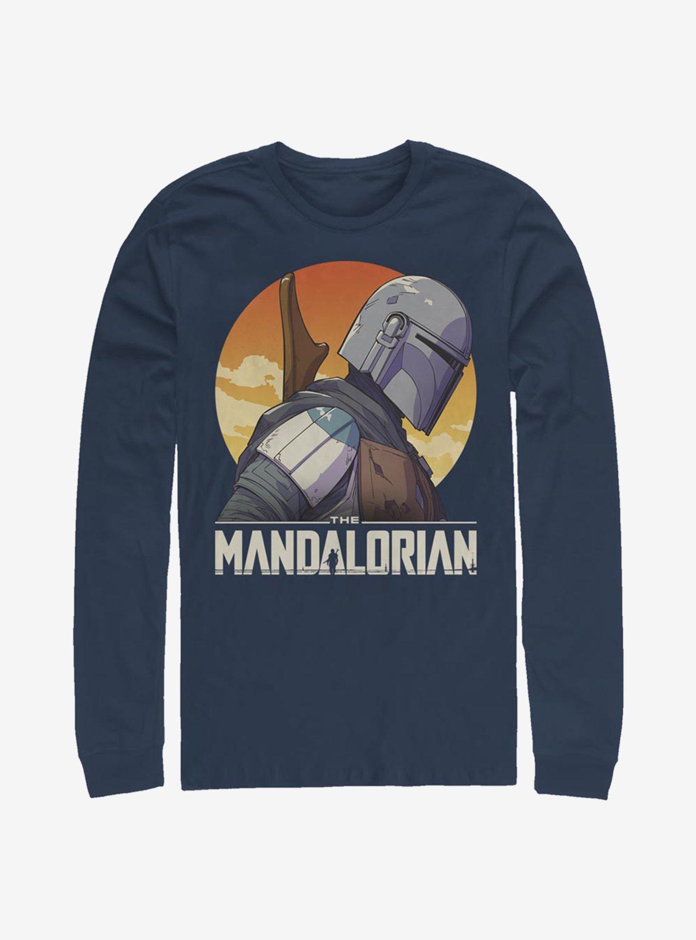 Star Wars The Mandalorian Mando Sunset Long-Sleeve T-Shirt, NAVY, hi-res