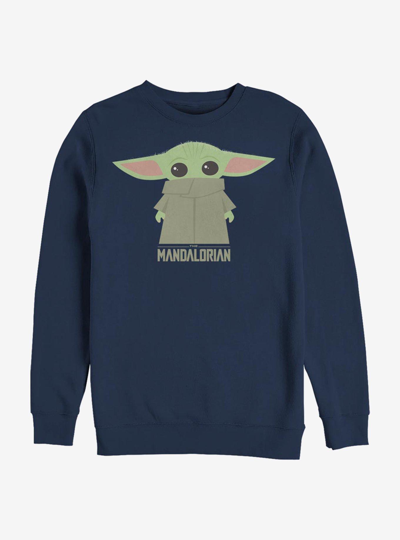 Star Wars The Mandalorian The Child Covered Face Crew Sweatshirt, NAVY, hi-res