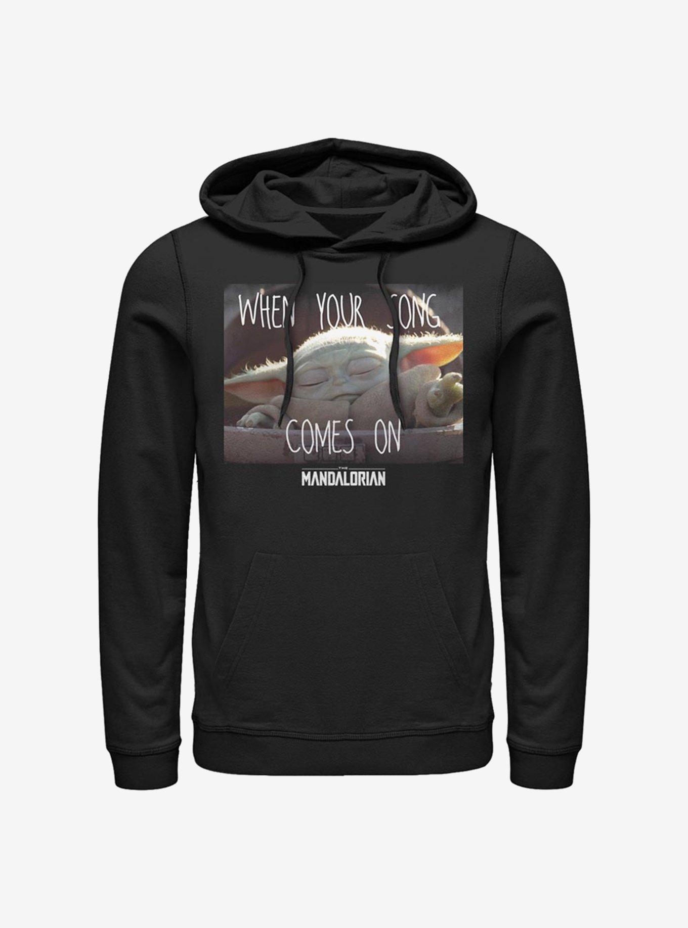 Star Wars The Mandalorian Child Song Meme Hoodie