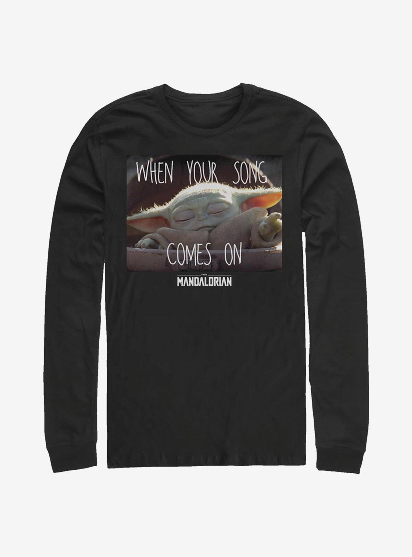 Star Wars The Mandalorian The Child Song Meme Long-Sleeve T-Shirt, BLACK, hi-res