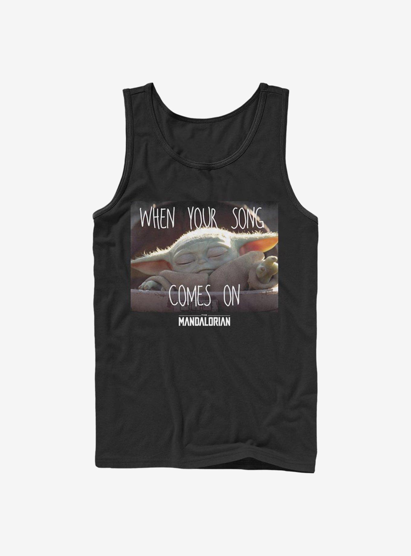 Star Wars The Mandalorian The Child Song Meme Tank, BLACK, hi-res