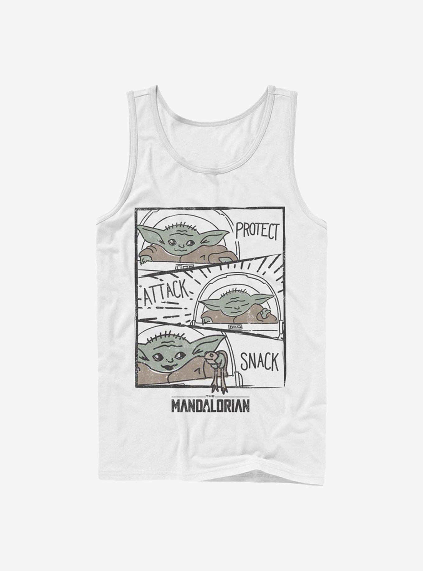 Star Wars The Mandalorian The Child Doodle Panels Tank, WHITE, hi-res