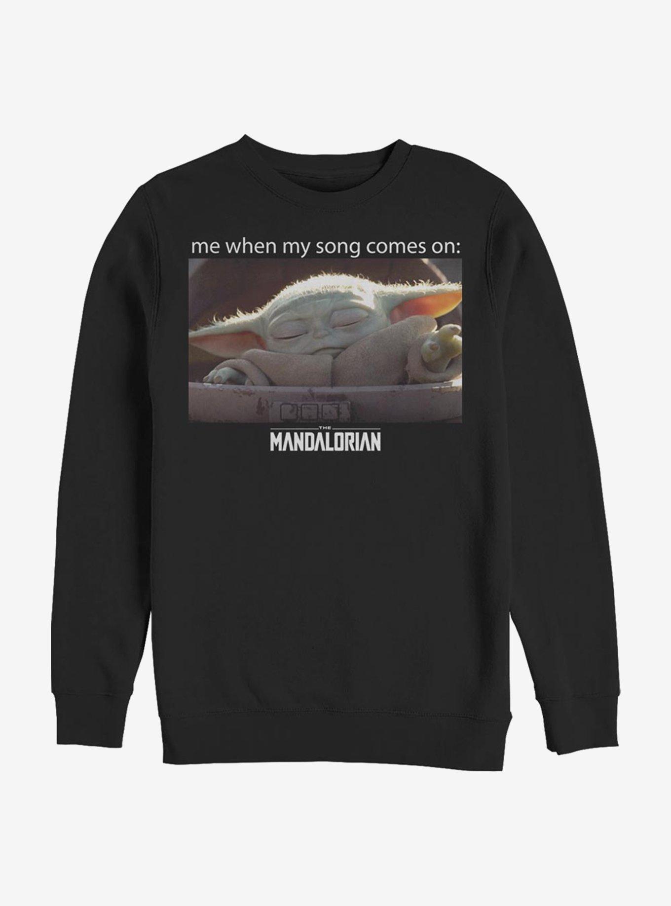 Star Wars The Mandalorian Song Meme The Child Crew Sweatshirt, BLACK, hi-res