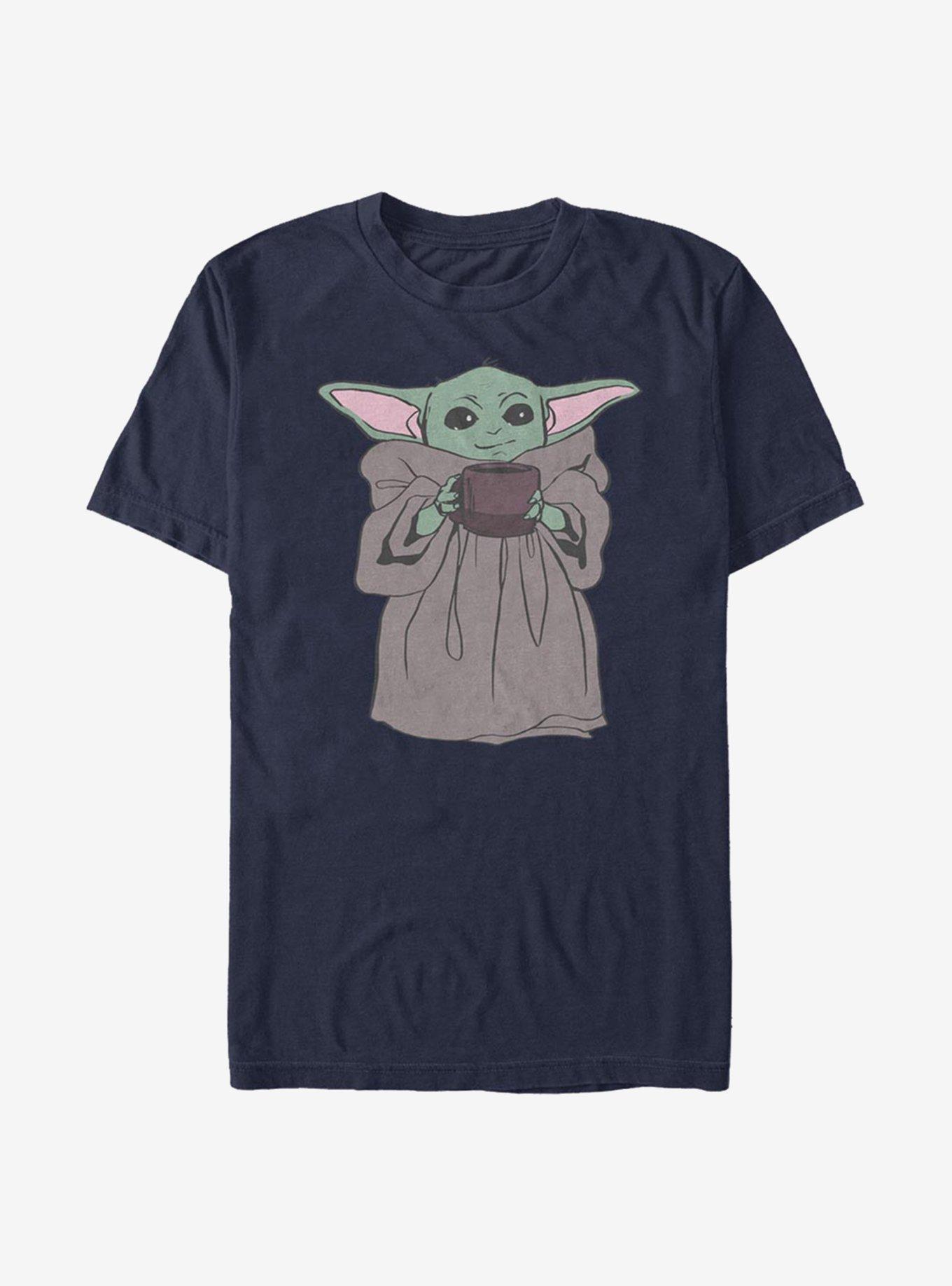 Star Wars The Mandalorian The Child Tea Drinker T-Shirt, NAVY, hi-res