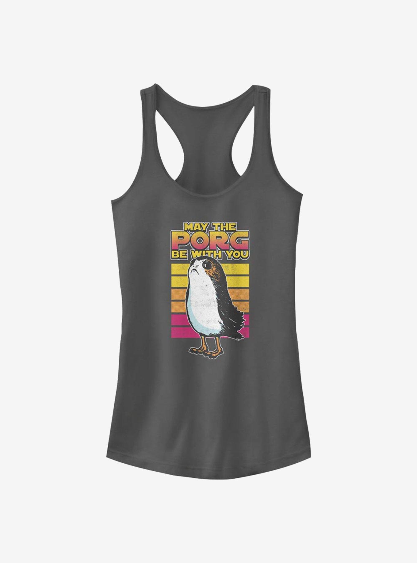 Star Wars: The Last Jedi Retro Porg Girls Tank, CHARCOAL, hi-res