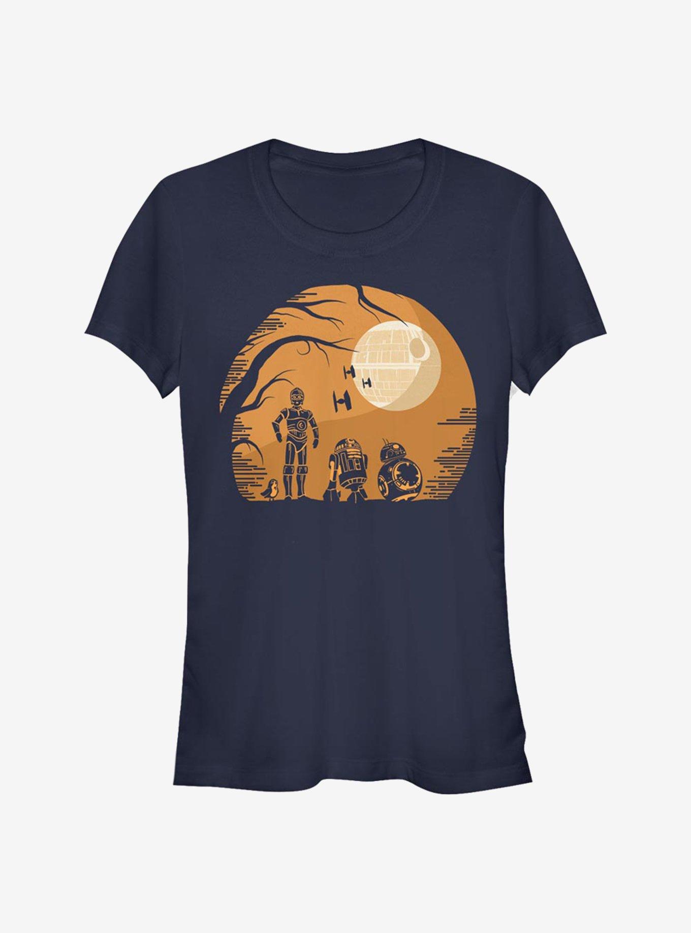 Star Wars Episode VIII The Last Jedi Droids Haunt Girls T-Shirt, NAVY, hi-res