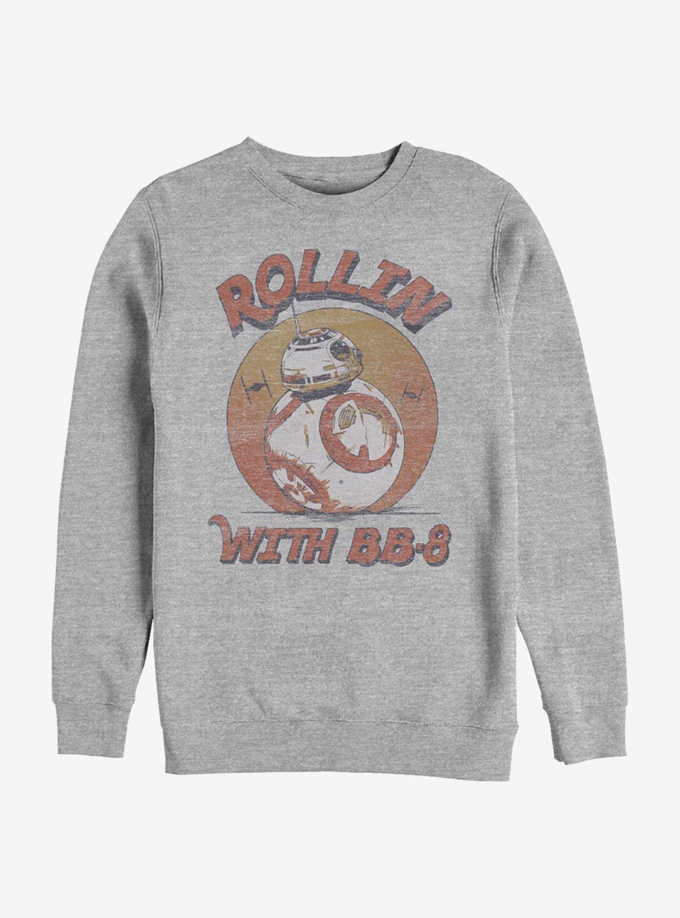 Star Wars: The Last Jedi Oh Yeah BB-8 Crew Sweatshirt, ATH HTR, hi-res