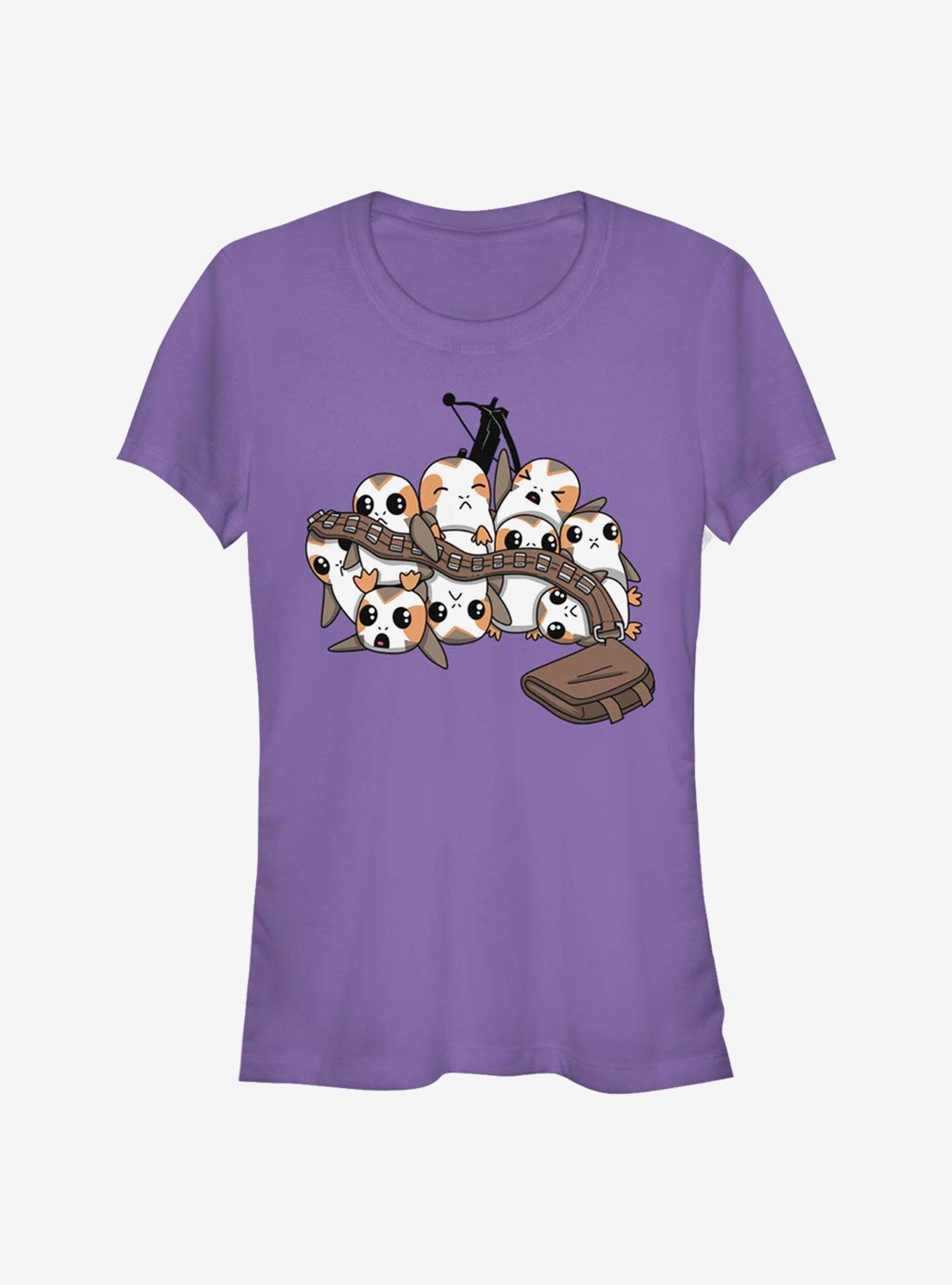 Star Wars: The Last Jedi Porgs And Chewbacca Accessories Girls T-Shirt, PURPLE, hi-res