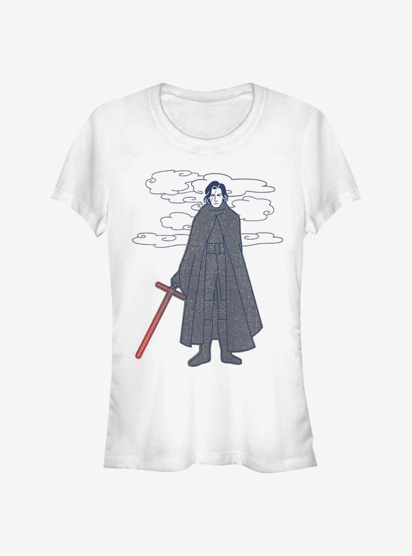 Star Wars: The Force Awakens Kylo Drawing Girls T-Shirt, WHITE, hi-res