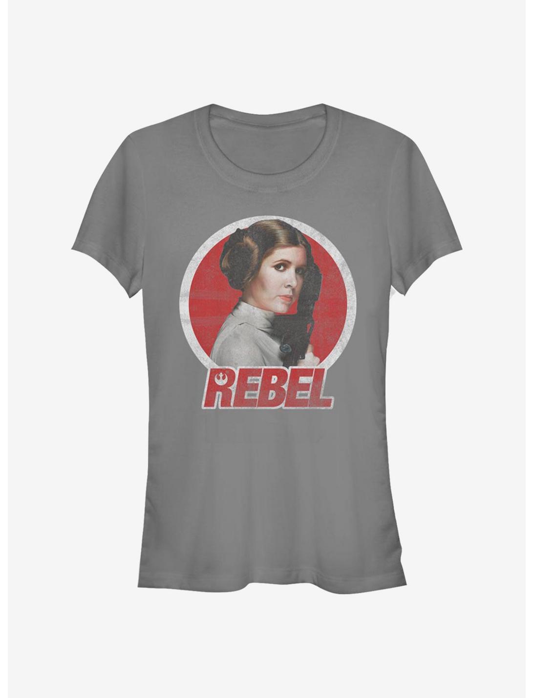 Star Wars Leia Rebel Circle Girls T-Shirt, CHARCOAL, hi-res