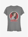 Star Wars Leia Rebel Circle Girls T-Shirt, CHARCOAL, hi-res