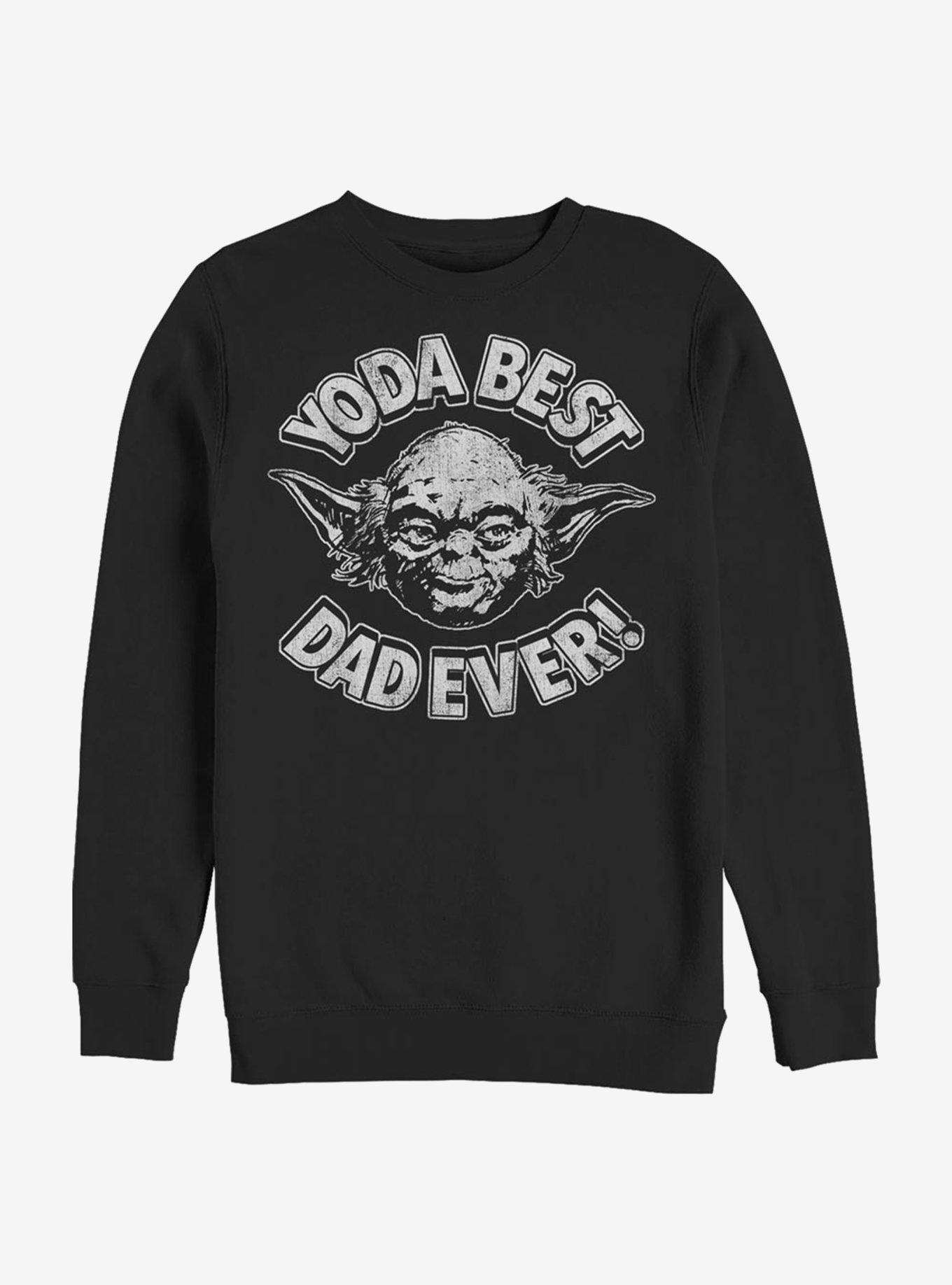 Star Wars Yoda Best Dad Crew Sweatshirt, BLACK, hi-res