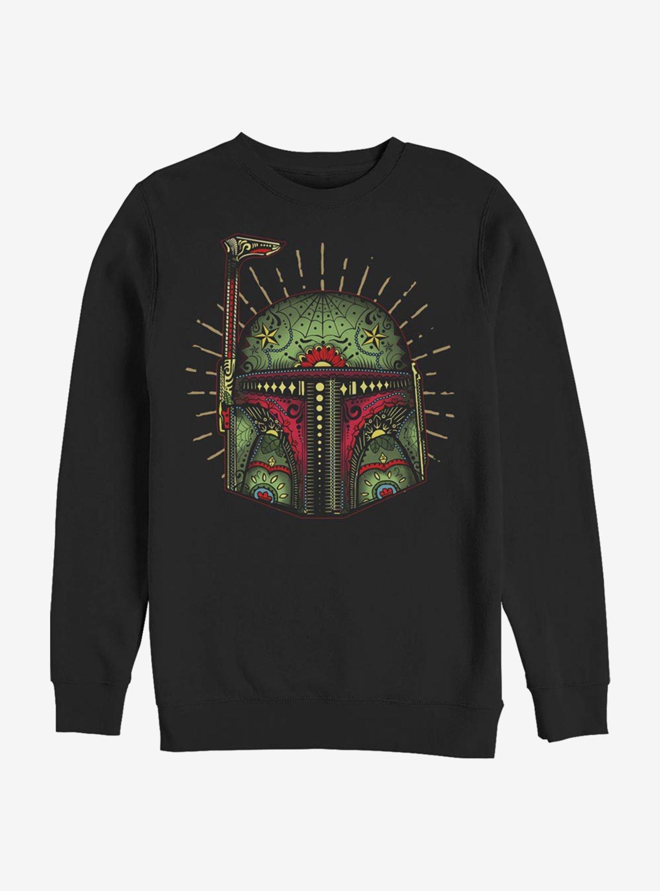 Star Wars Boba Sugar Skull Sweatshirt, BLACK, hi-res