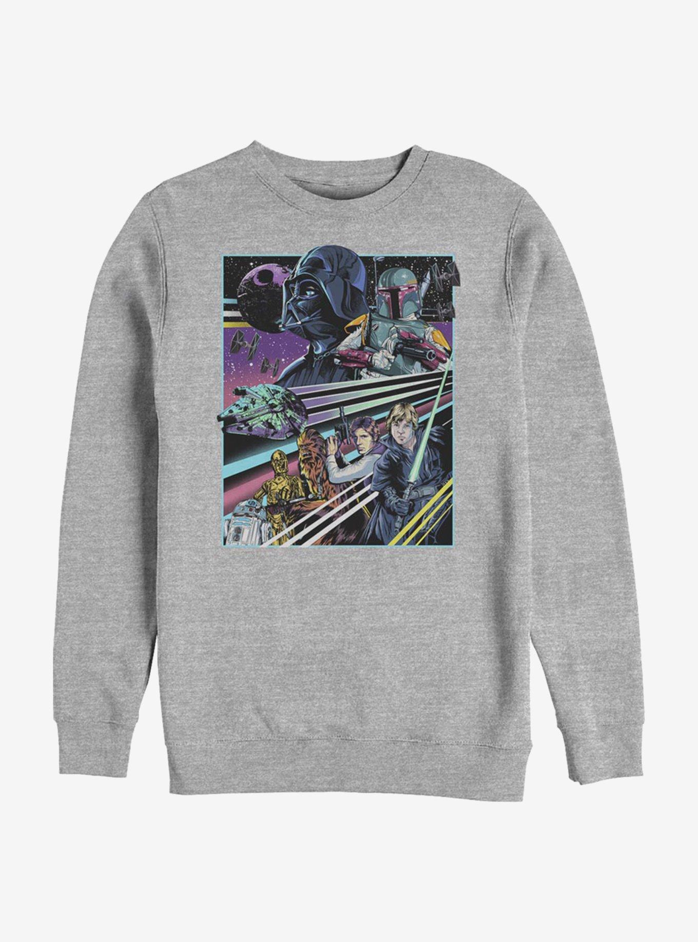 Star Wars Rebellion Poster Crew Sweatshirt, ATH HTR, hi-res view 1