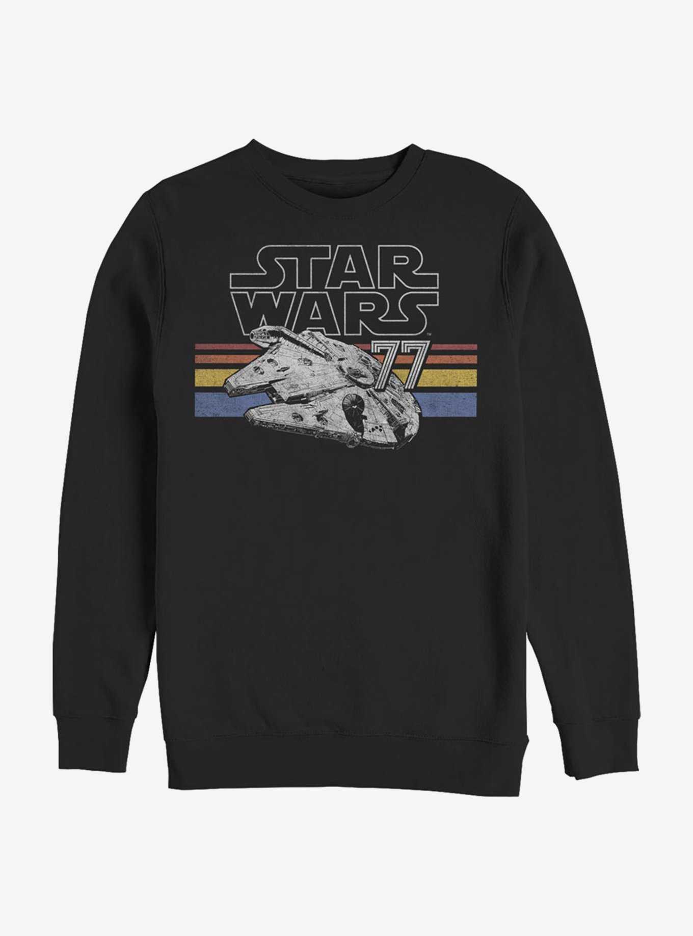Star Wars Falcon Stripes Crew Sweatshirt, BLACK, hi-res