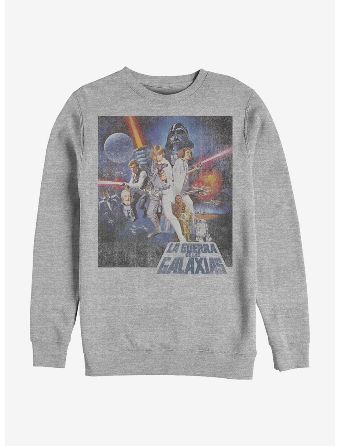 Star Wars Episode IV A New Hope La Guerra De Las Galaxias Poster Sweatshirt  - GREY | Hot Topic