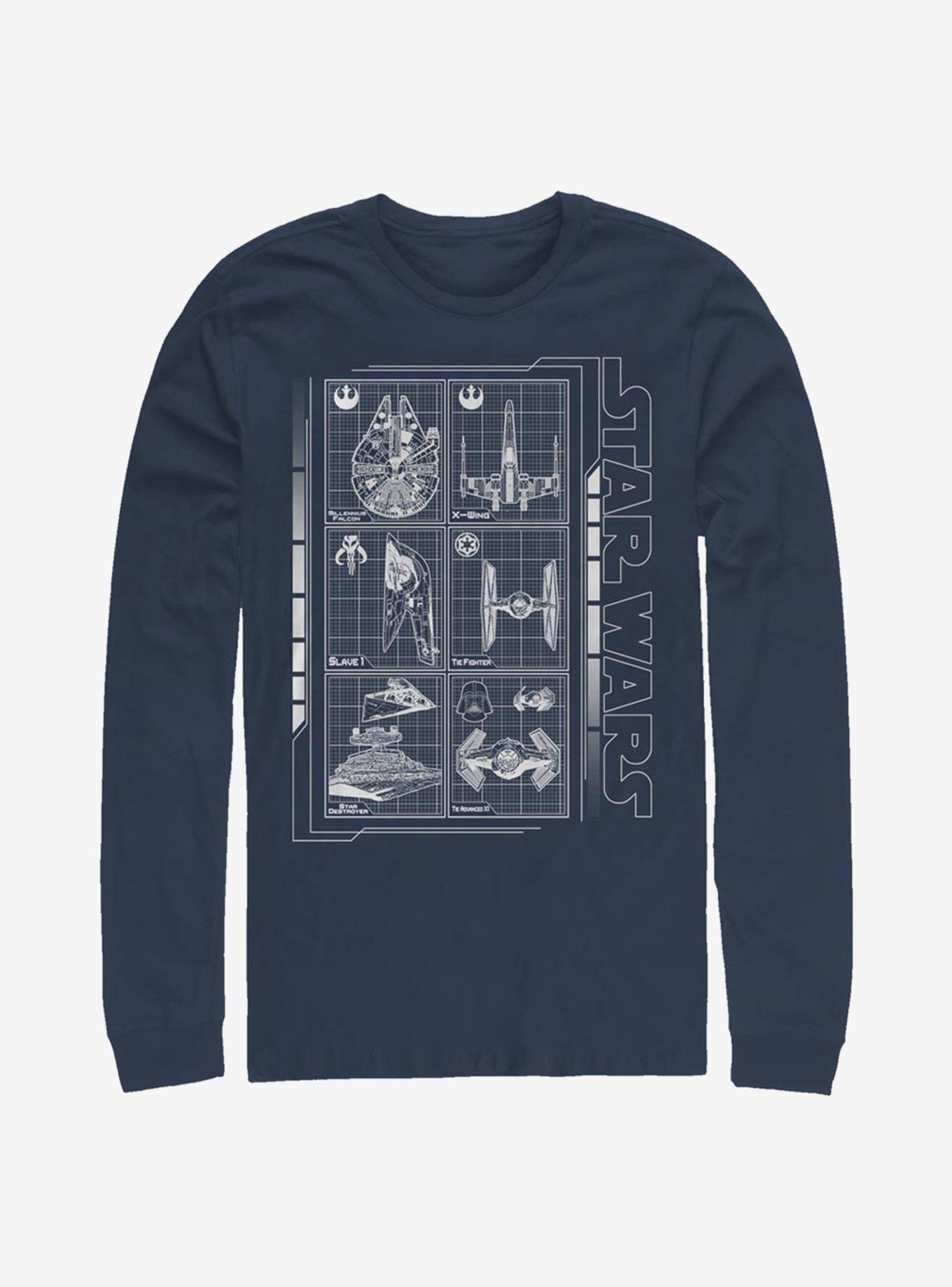 Star Wars Battle Ships Long-Sleeve T-Shirt, NAVY, hi-res